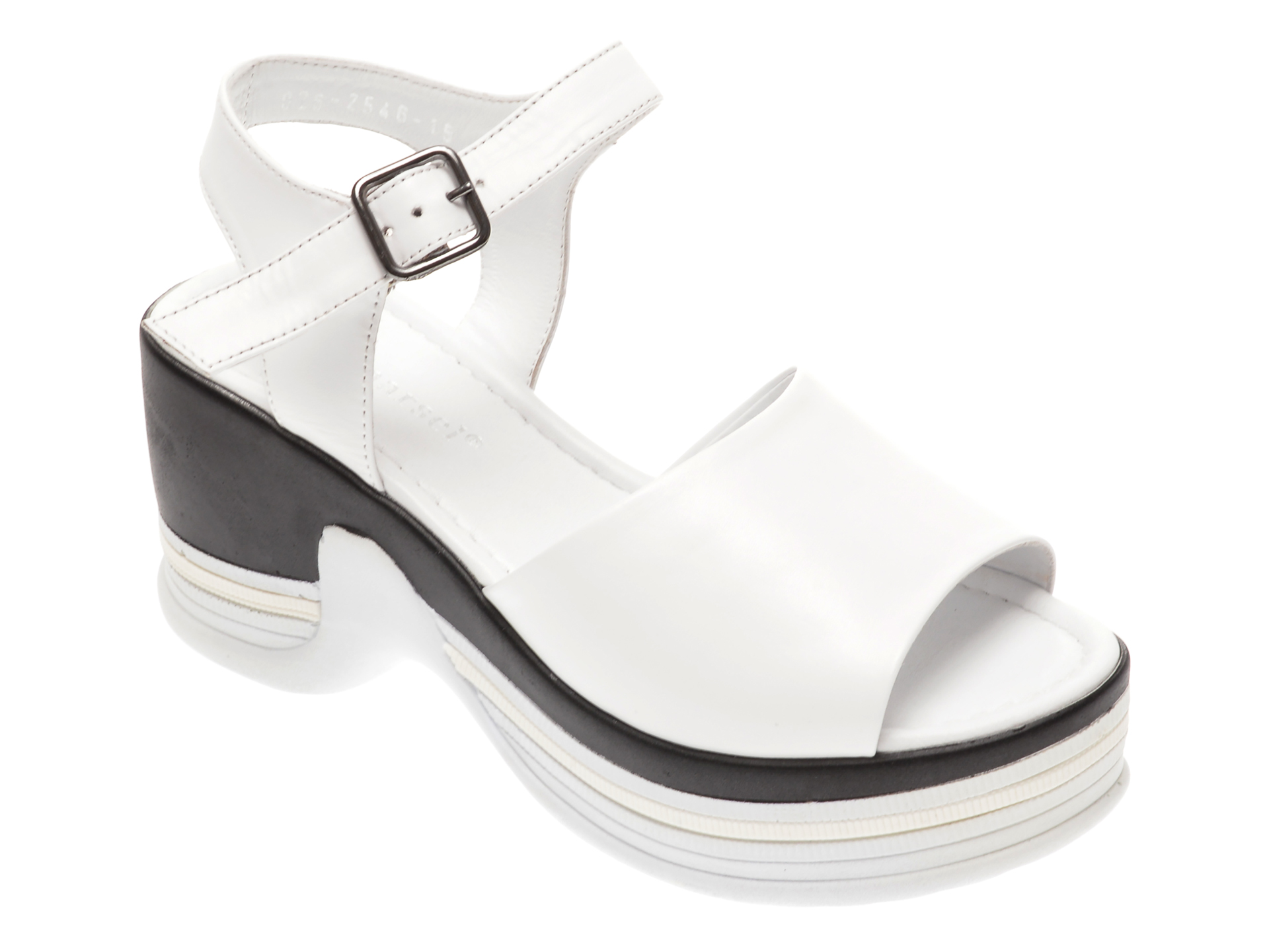 Sandale MISS LIZA albe, 1182546, din piele naturala