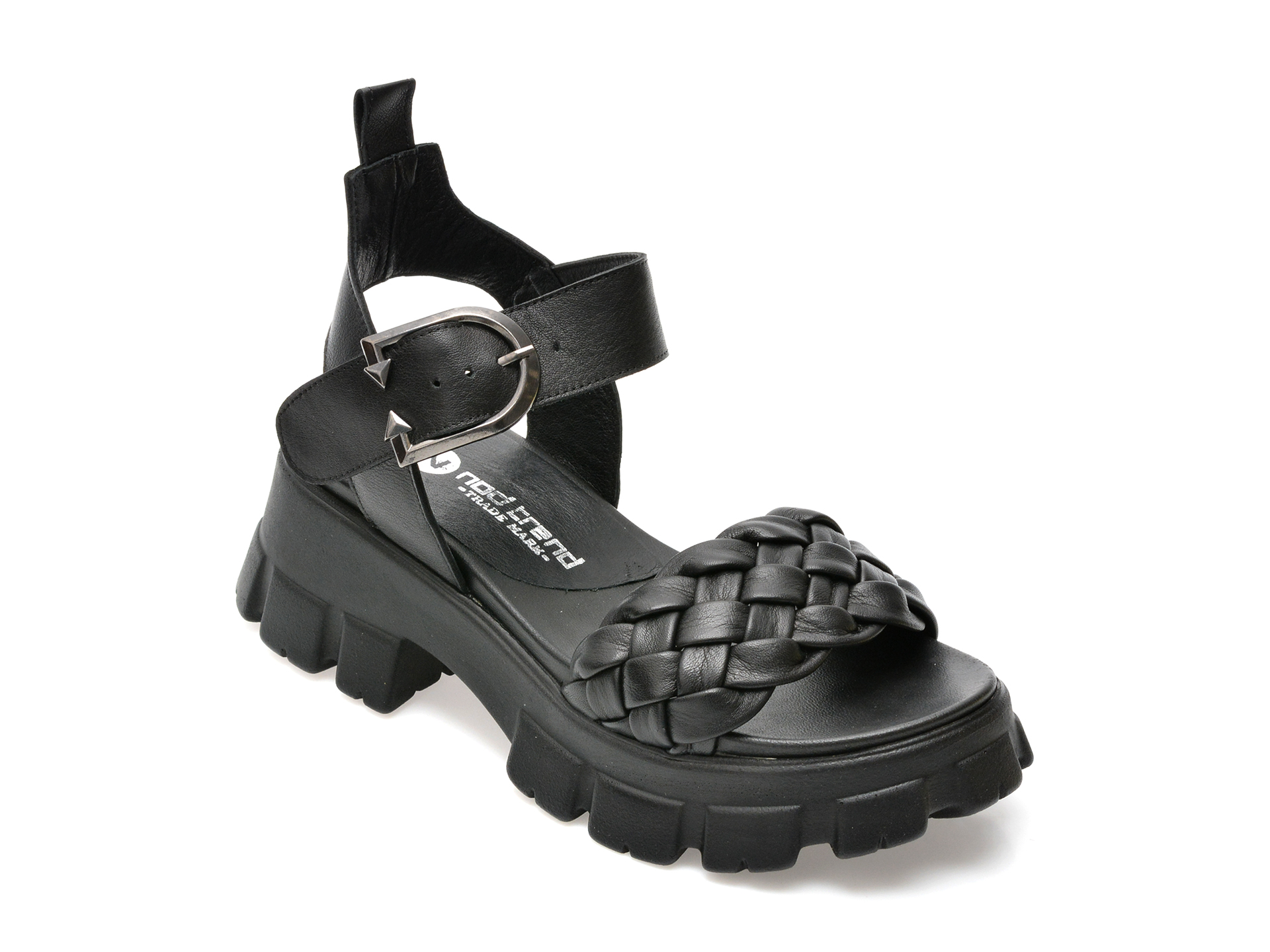 Sandale NOD TREND negre, 3031, din piele naturala /femei/sandale imagine noua