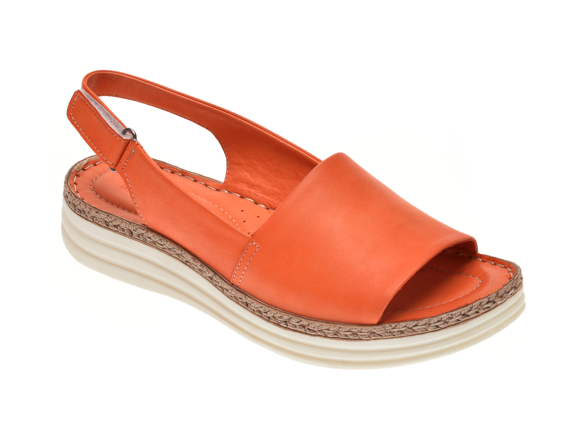 Sandale ON THE ROAD portocalii, 580, din piele naturala