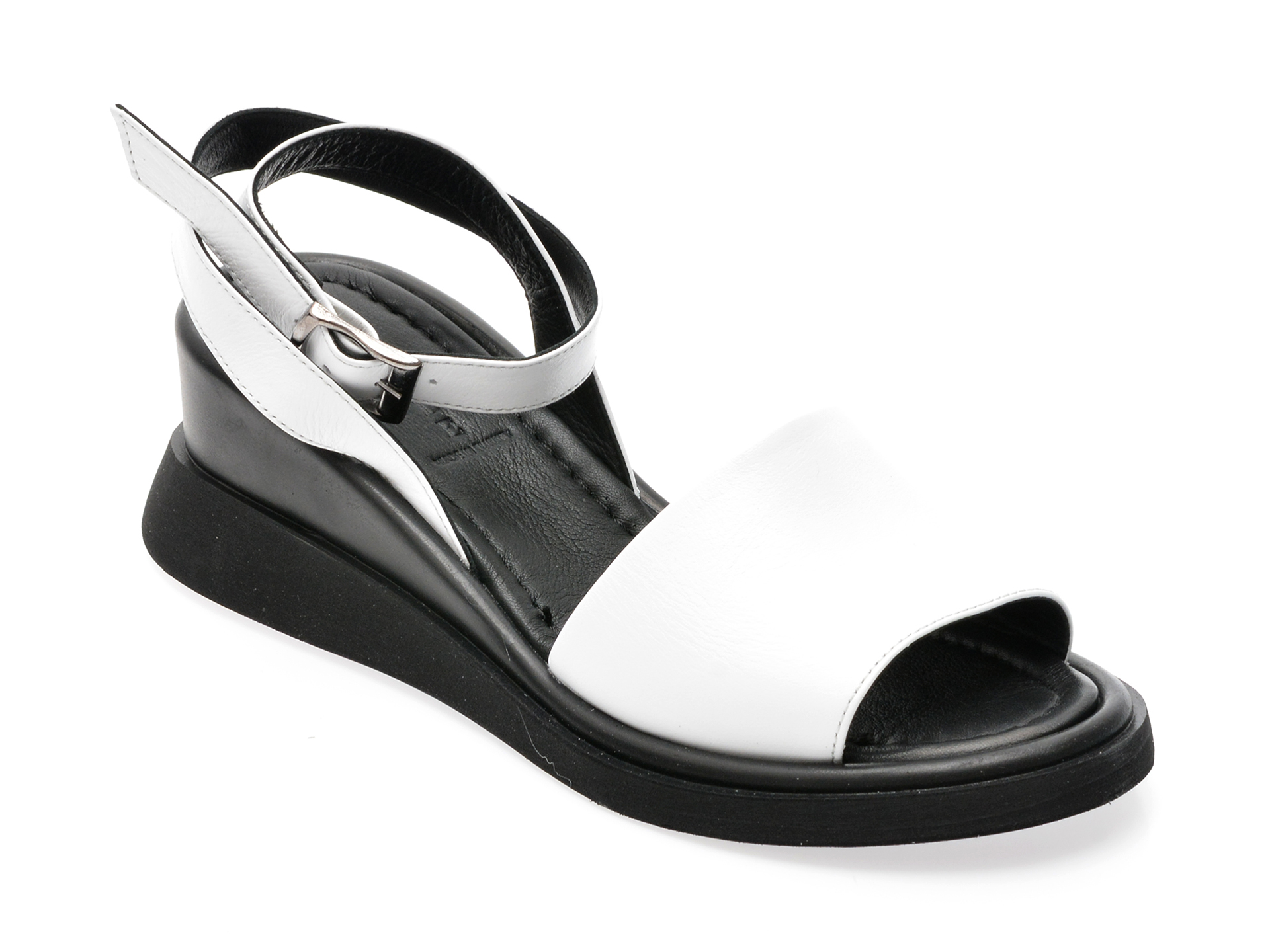 Sandale OSHADE albe, 22291, din piele naturala /femei/sandale imagine noua