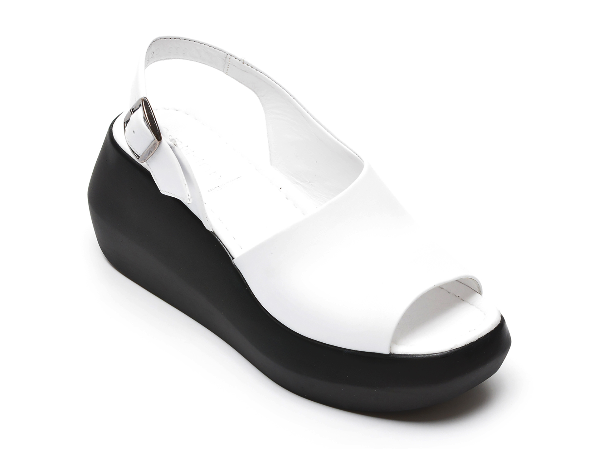 Sandale OSHADE albe, 22420, din piele naturala /femei/sandale imagine noua