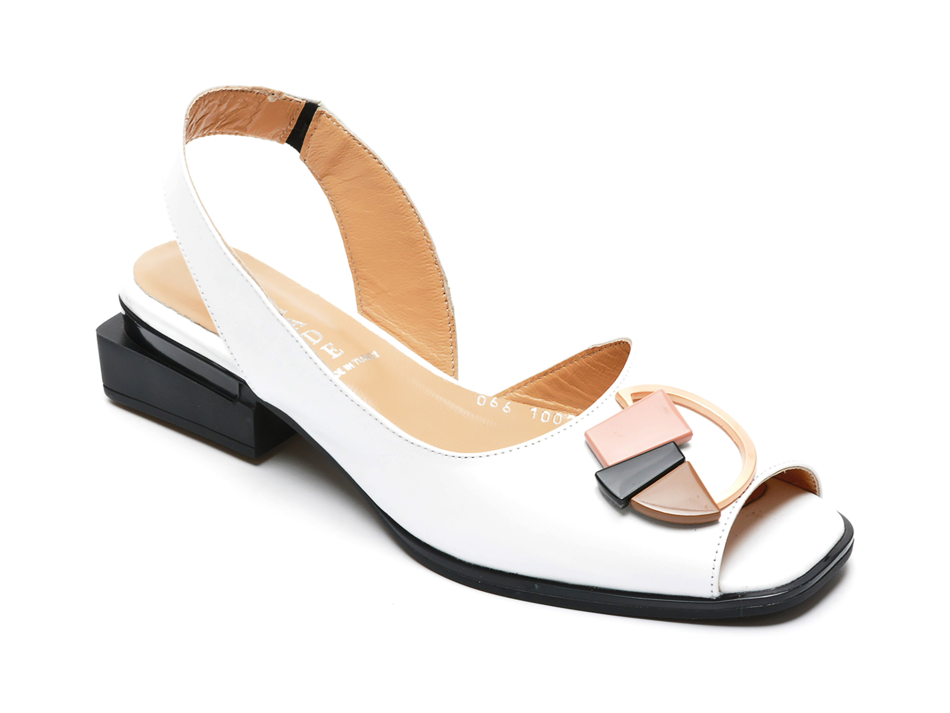 Sandale OSHADE albe, 661002, din piele naturala /femei/sandale imagine noua