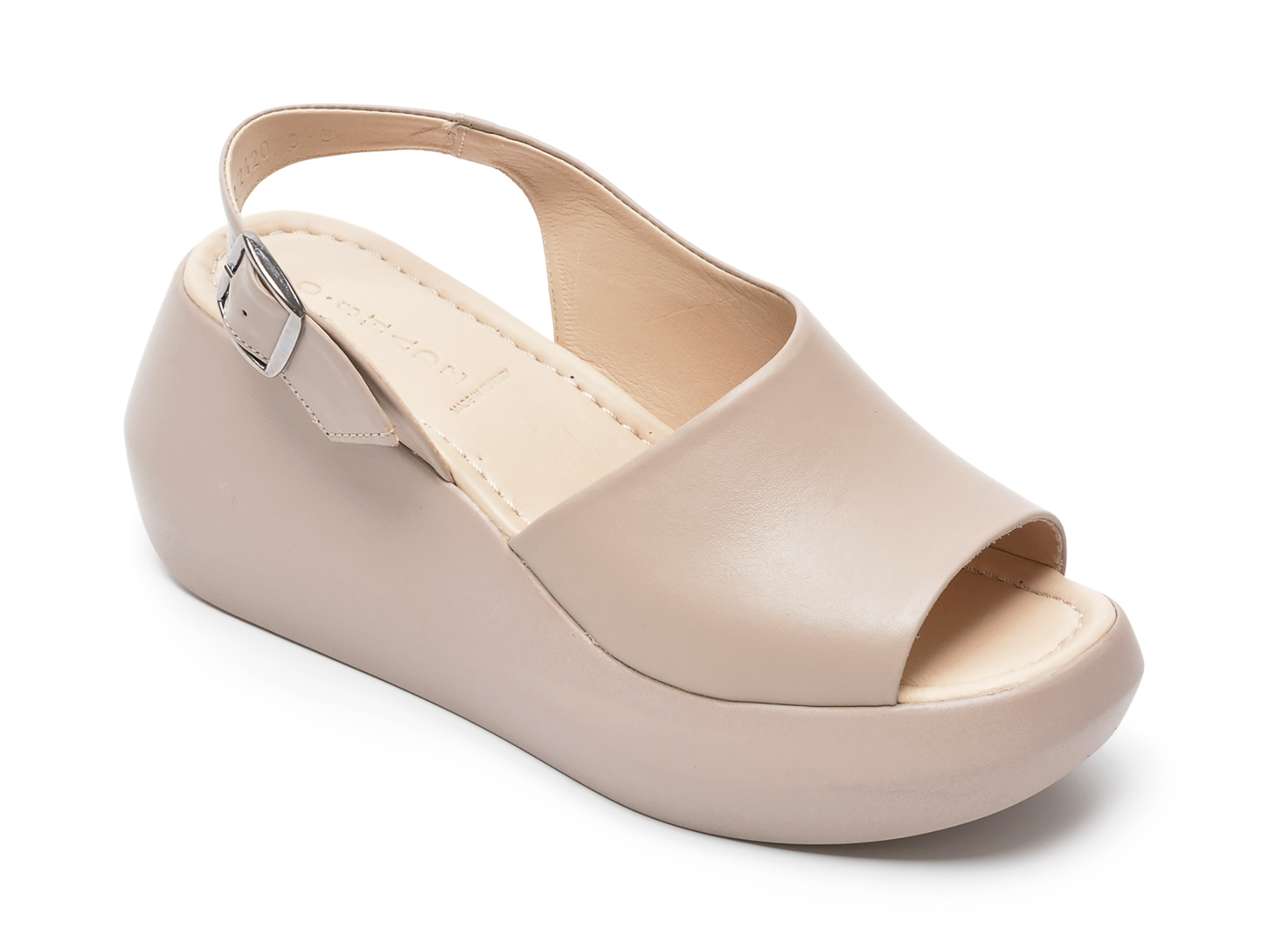 Sandale OSHADE gri, 22420, din piele naturala /femei/sandale imagine noua