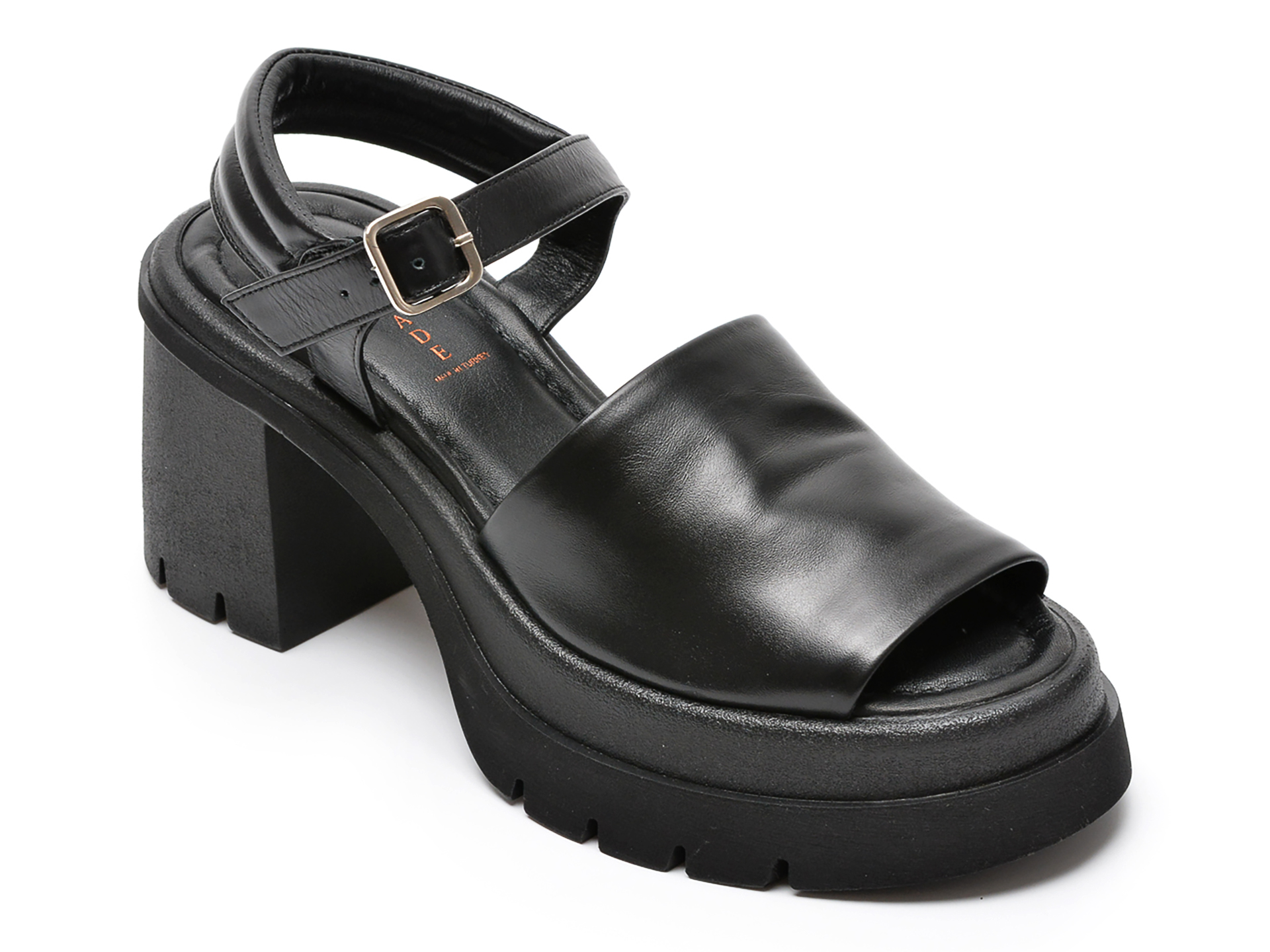 Sandale OSHADE negre, 752504, din piele naturala /femei/sandale imagine noua