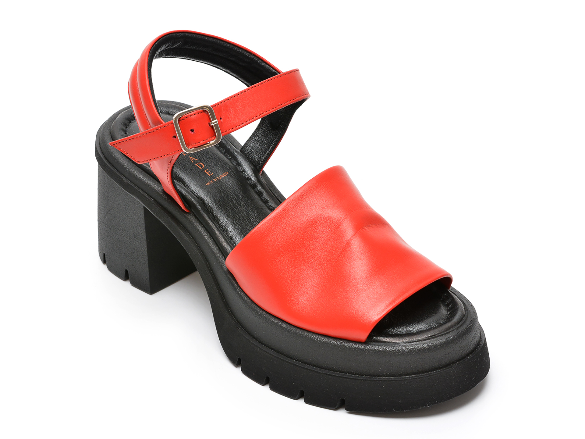 Sandale OSHADE rosii, 752504, din piele naturala /femei/sandale imagine noua
