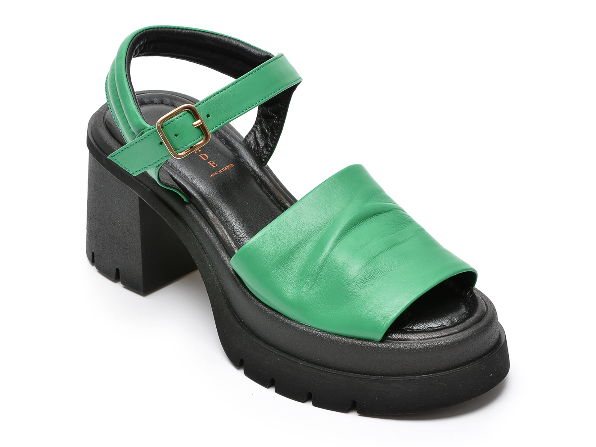Sandale OSHADE verzi, 752504, din piele naturala /femei/sandale imagine noua