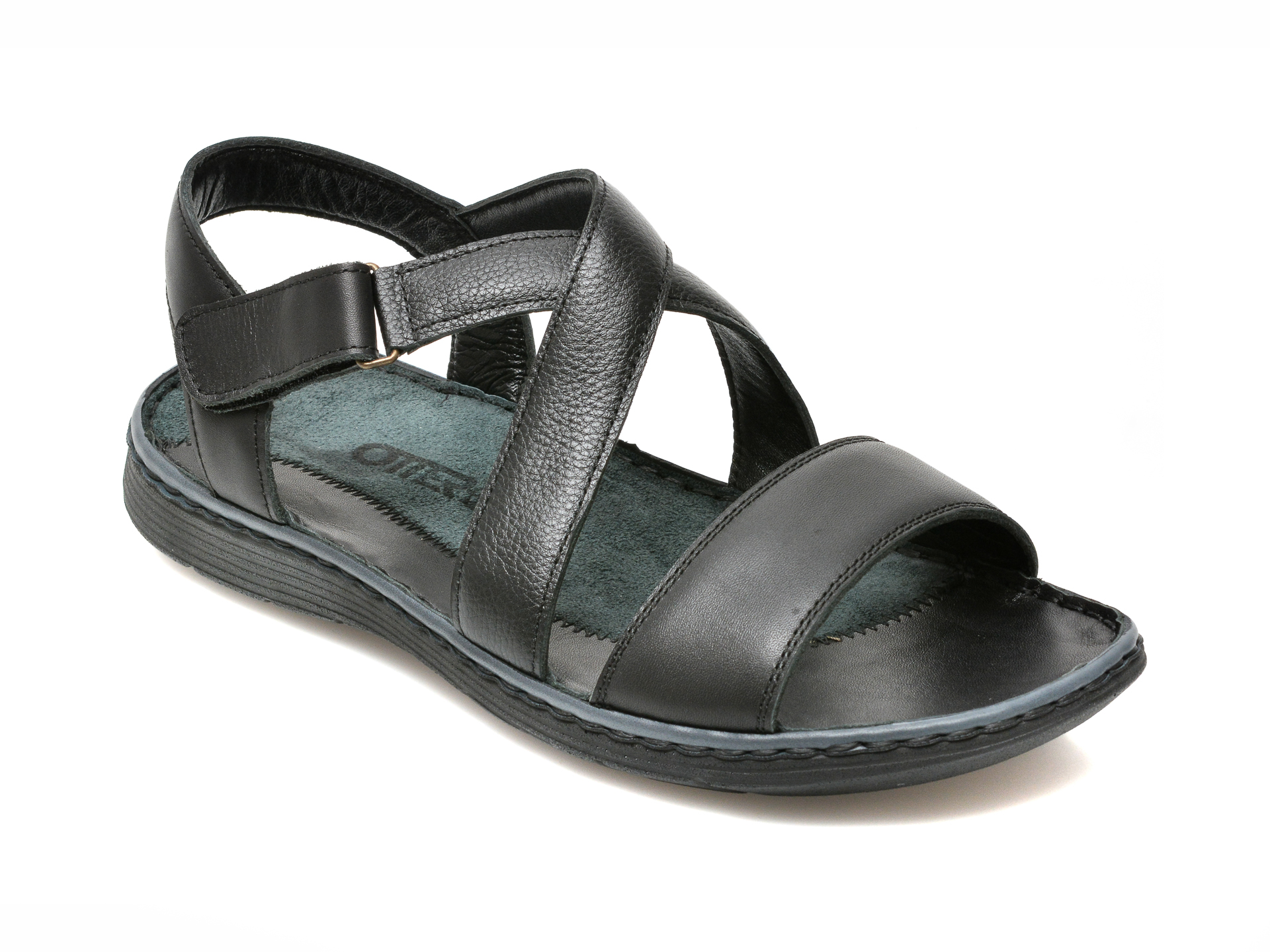 Sandale OTTER negre, 14204, din piele naturala