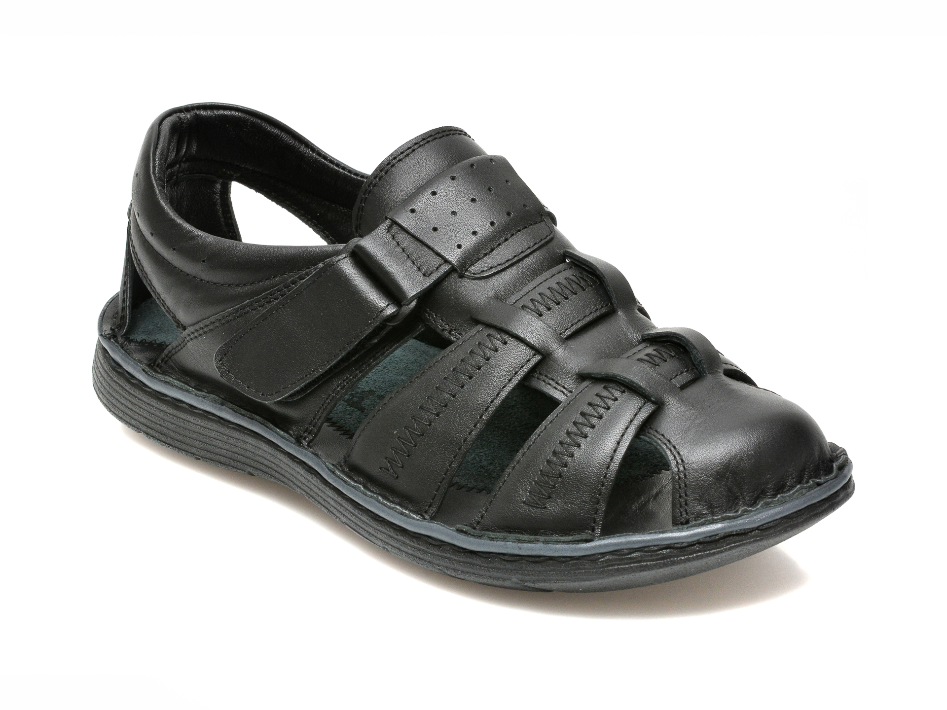 Sandale OTTER negre, 143241, din piele naturala /barbati/sandale
