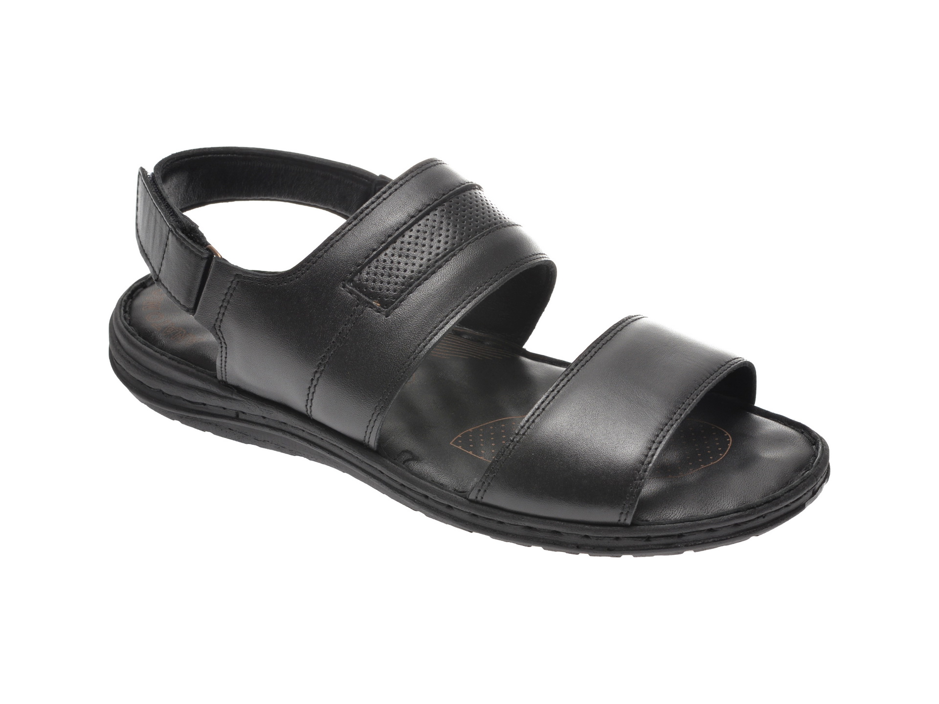 Sandale OTTER negre, 187S, din piele naturala imagine