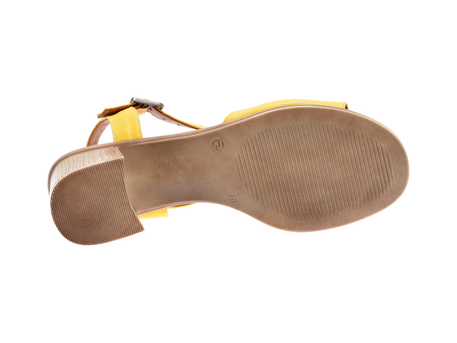 Sandale PASS COLLECTION galbene, 6005, din piele naturala