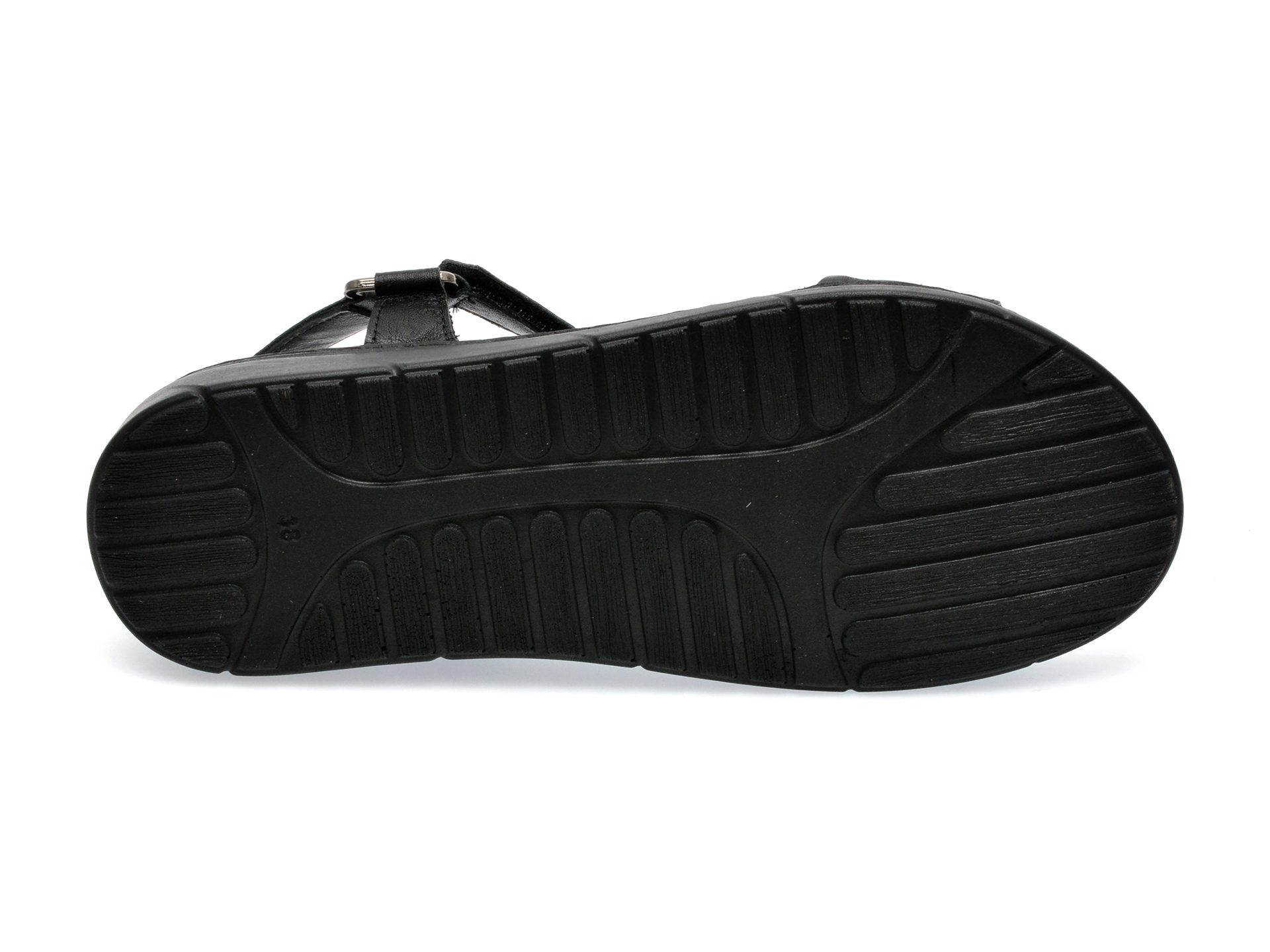 Sandale PASS COLLECTION negre, 808, din piele naturala