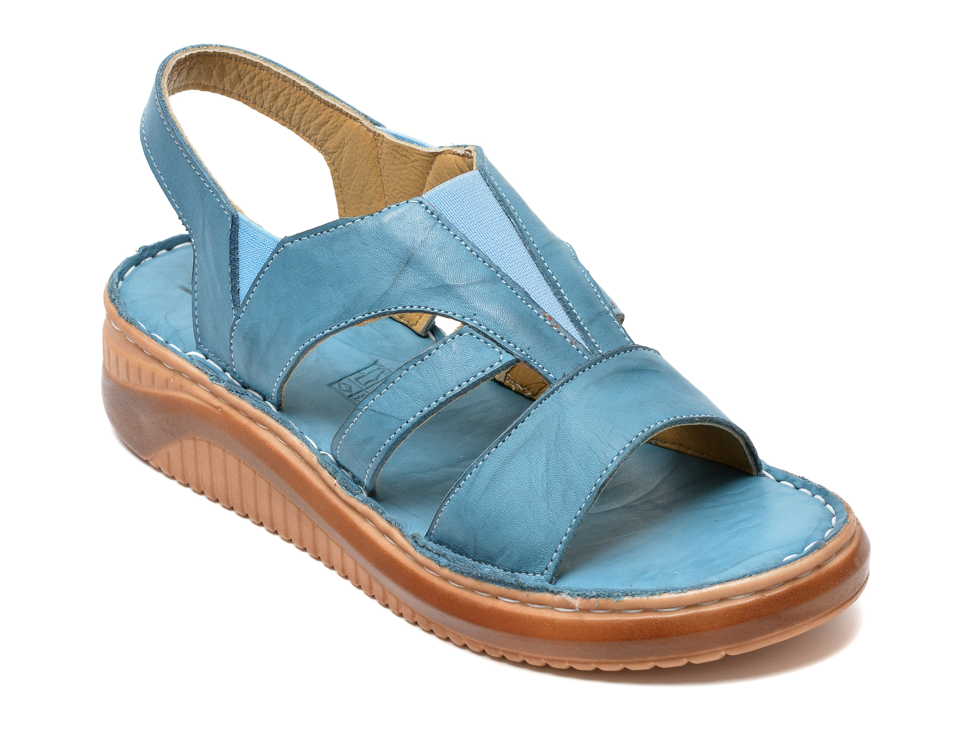 Sandale PAVARELLA albastre, 217, din piele naturala /femei/sandale imagine noua
