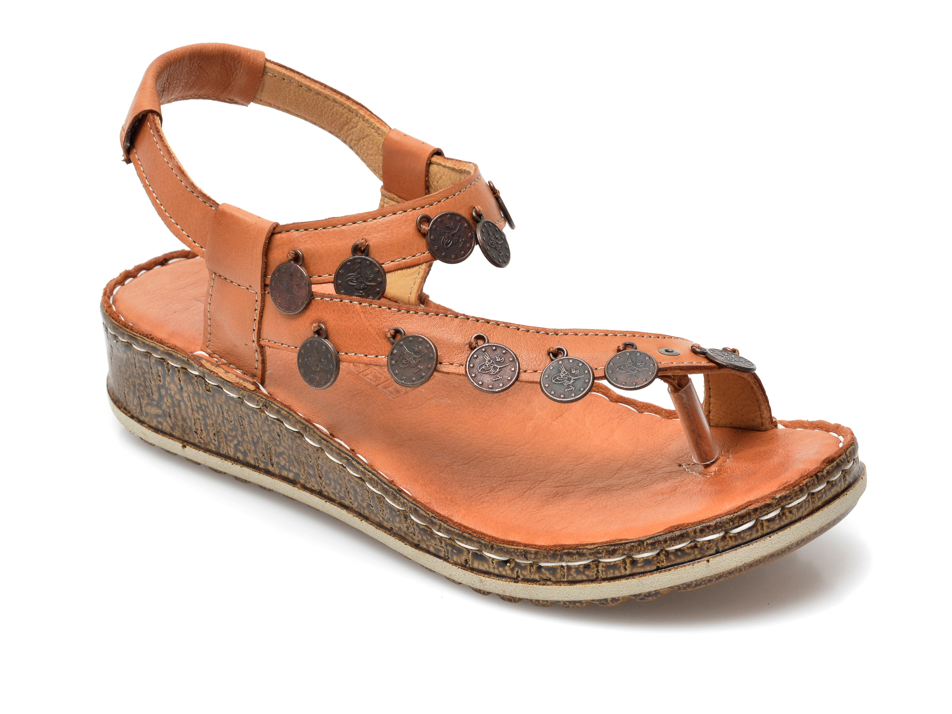 Sandale PAVARELLA maro, 1313, din piele naturala