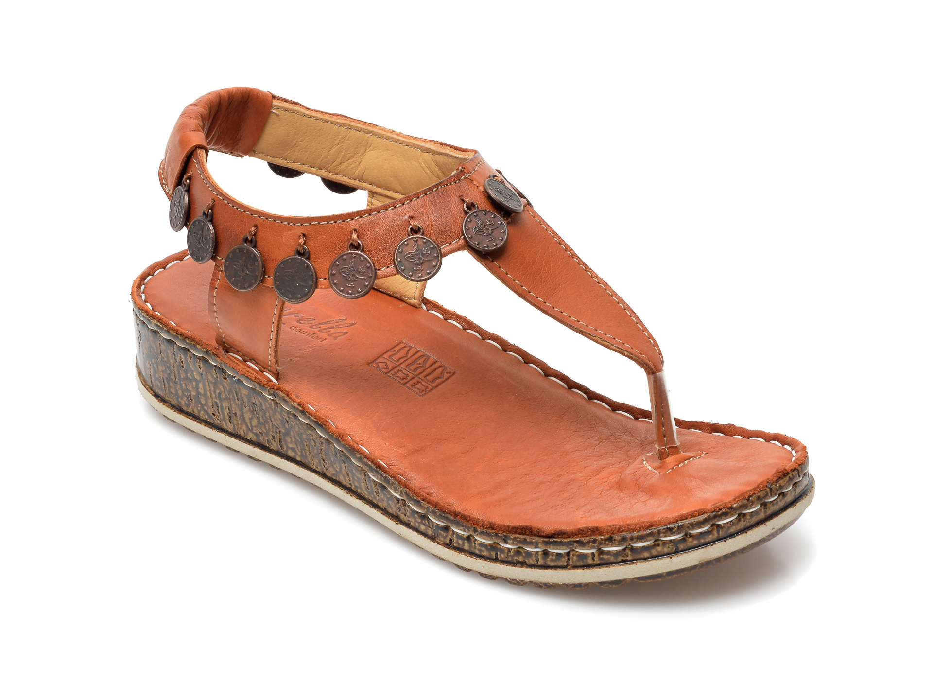 Sandale PAVARELLA maro, 1316A, din piele naturala
