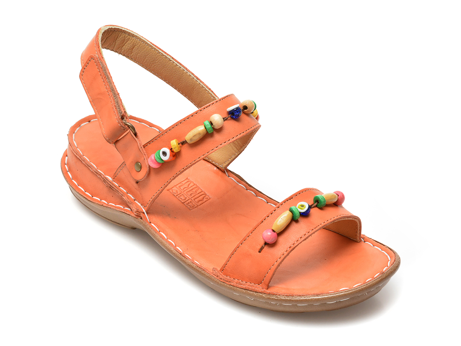 Sandale PAVARELLA portocalii, 303, din piele naturala otter.ro