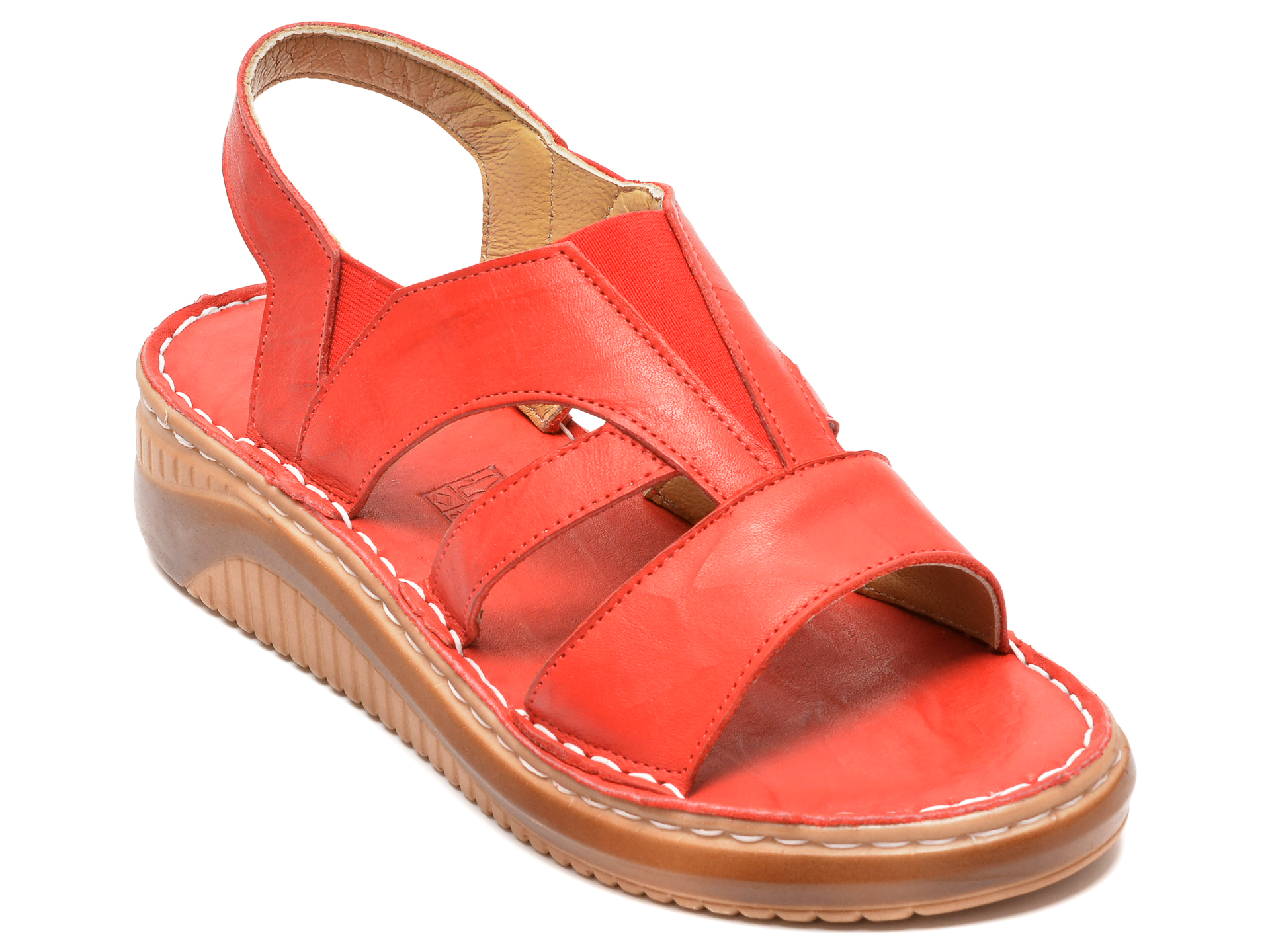 Sandale PAVARELLA rosii, 217, din piele naturala /femei/sandale