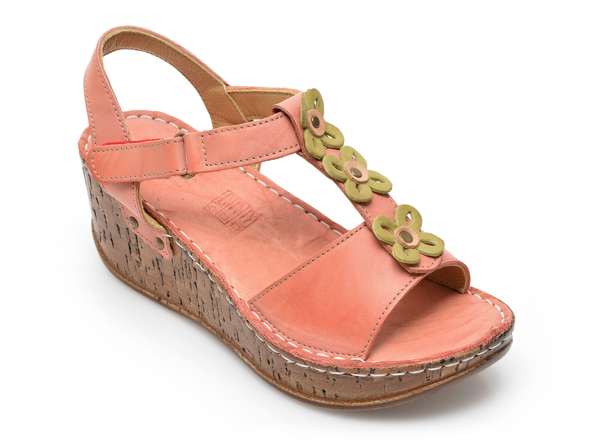 Sandale PAVARELLA roz, 1432, din piele naturala /femei/sandale