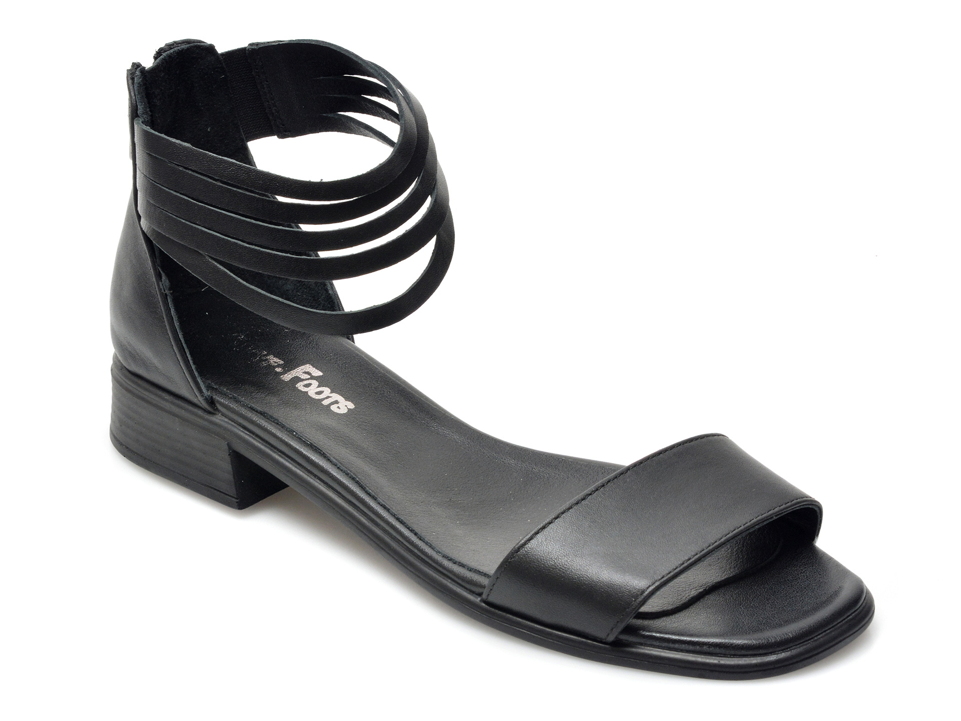 Sandale PUYYF FOOTS negre, 18206, din piele naturala /femei/sandale
