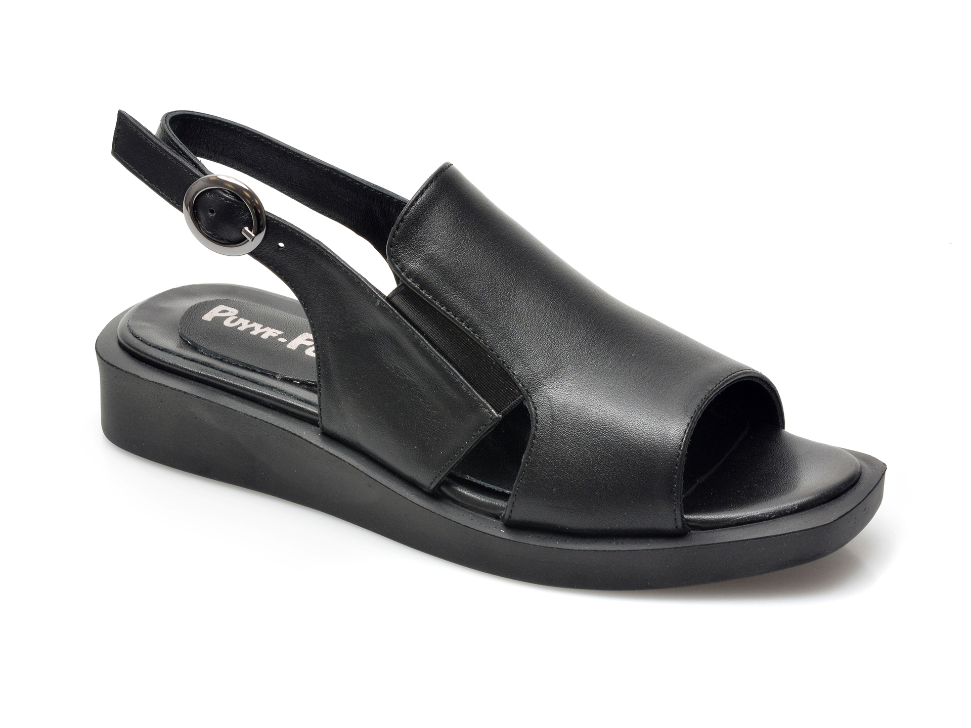 Sandale PUYYF FOOTS negre, 18900, din piele naturala 2023 ❤️ Pret Super Black Friday otter.ro imagine noua 2022