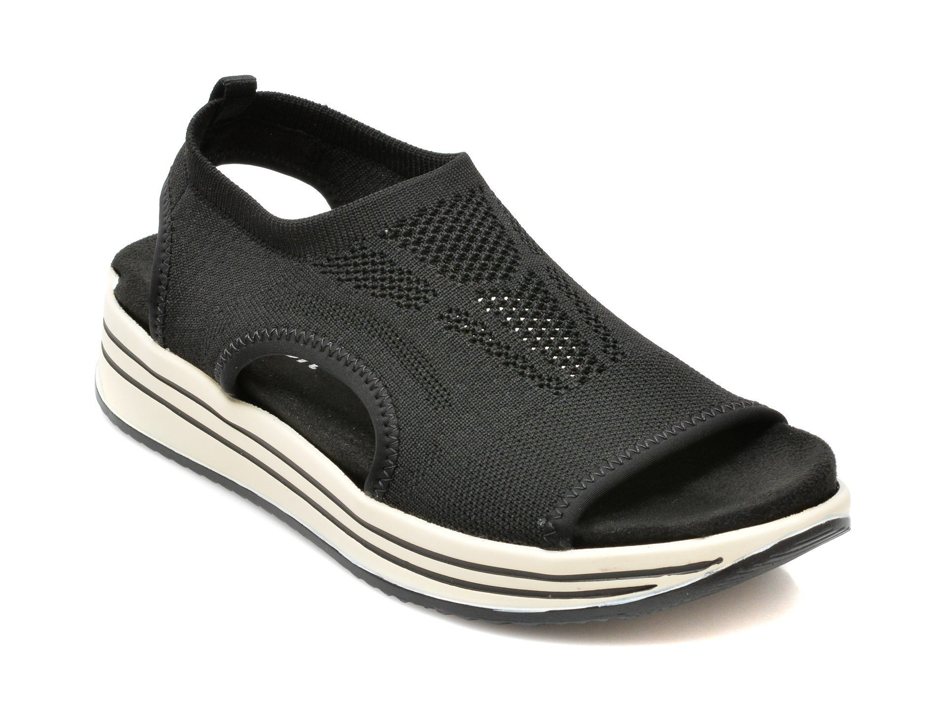 Sandale REMONTE negre, R2955, din material textil imagine reduceri black friday 2021 /femei/sandale