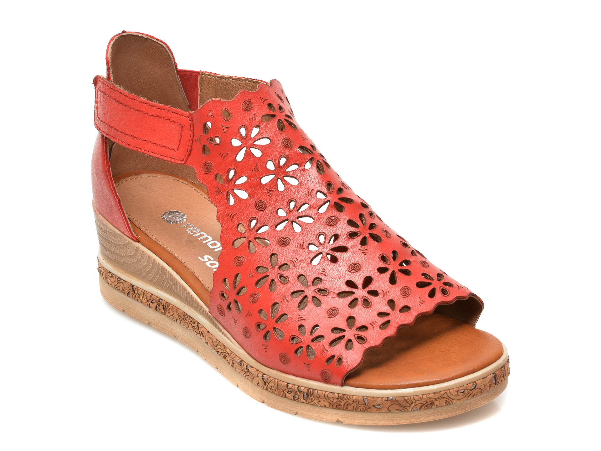 Sandale REMONTE rosii, D3056, din piele naturala otter imagine noua