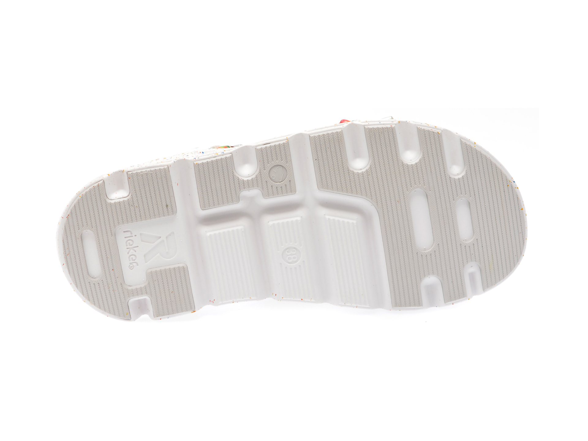 Sandale RIEKER albe, V8405, din piele ecologica