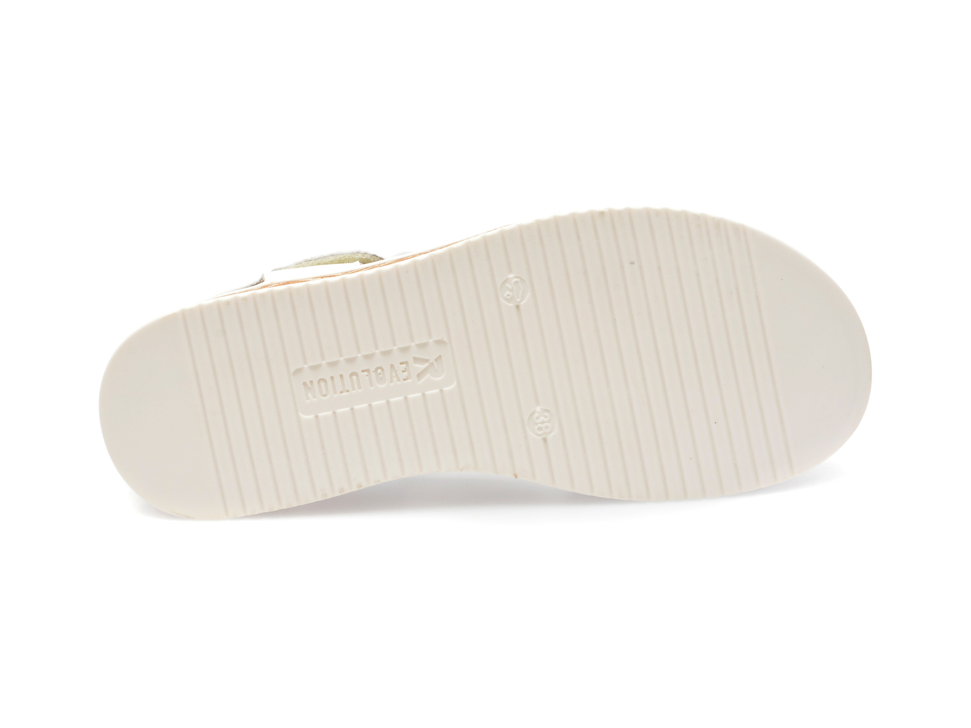 Sandale RIEKER albe, W0800, din piele ecologica