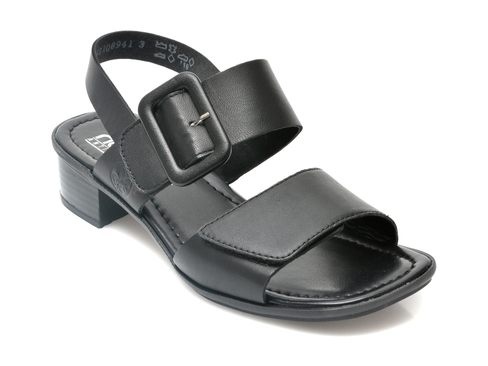 Sandale RIEKER negre, 62663, din piele naturala otter.ro otter.ro