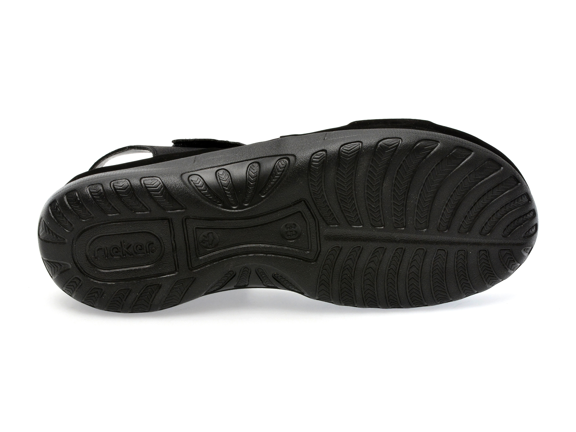 Sandale RIEKER negre, 64870, din piele ecologica