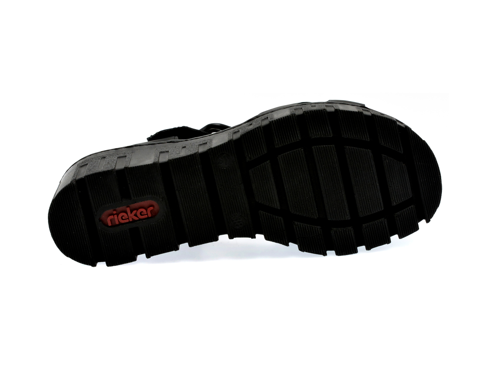 Sandale RIEKER negre, 68050, din piele ecologica