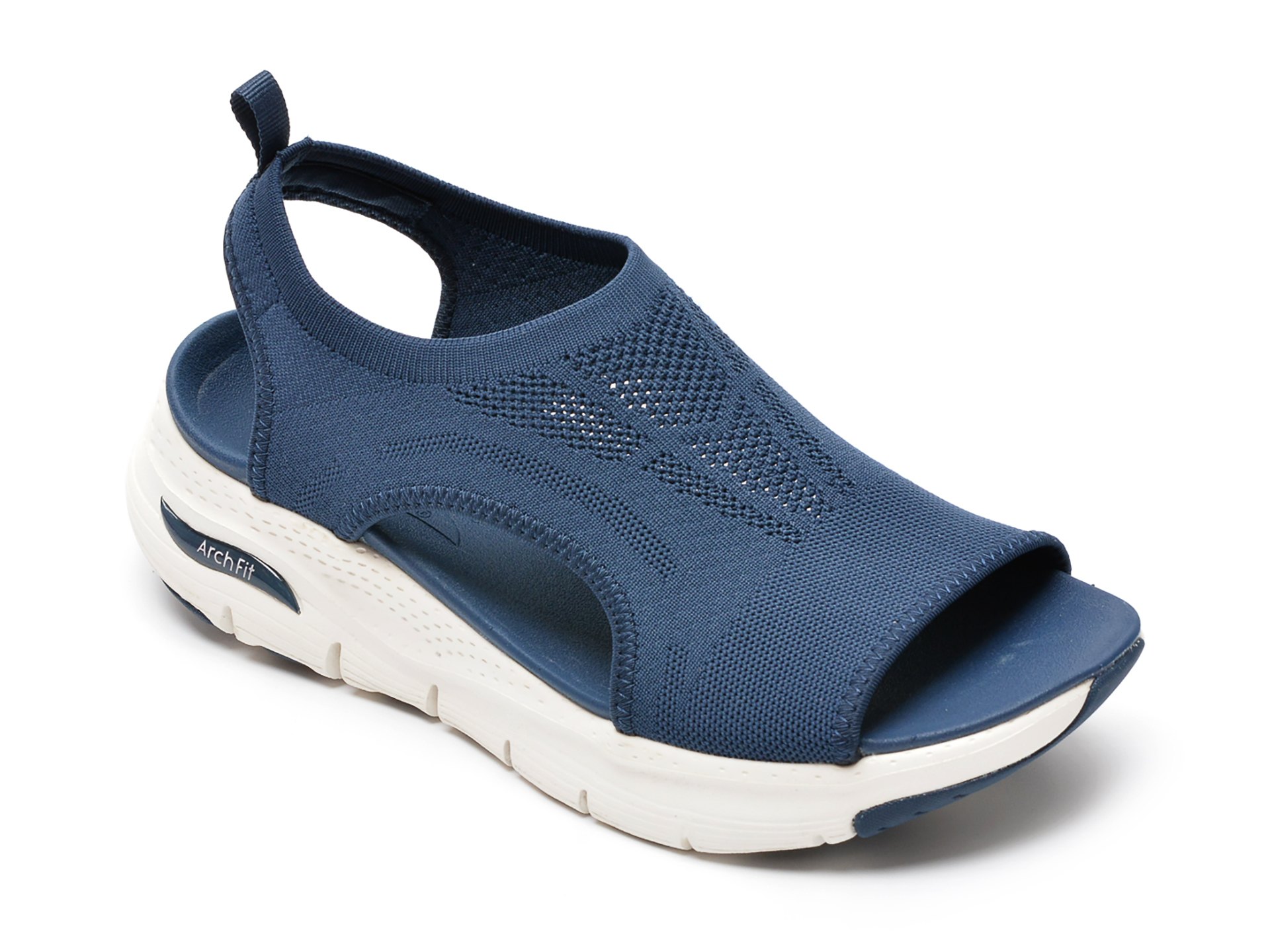 Sandale SKECHERS bleumarin, ARCH FIT, din material textil /femei/sandale