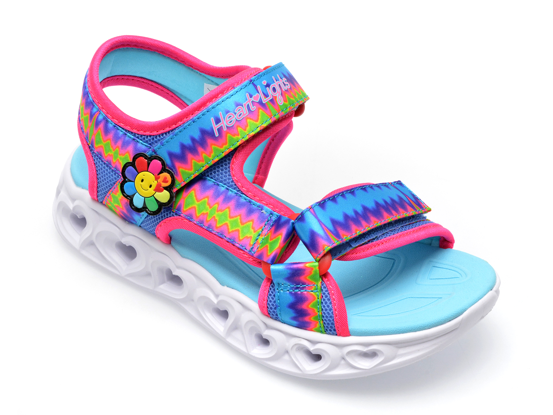 Sandale SKECHERS multicolor, HEART LIGHTS SANDALS, din material textil /copii/incaltaminte imagine super redus 2022