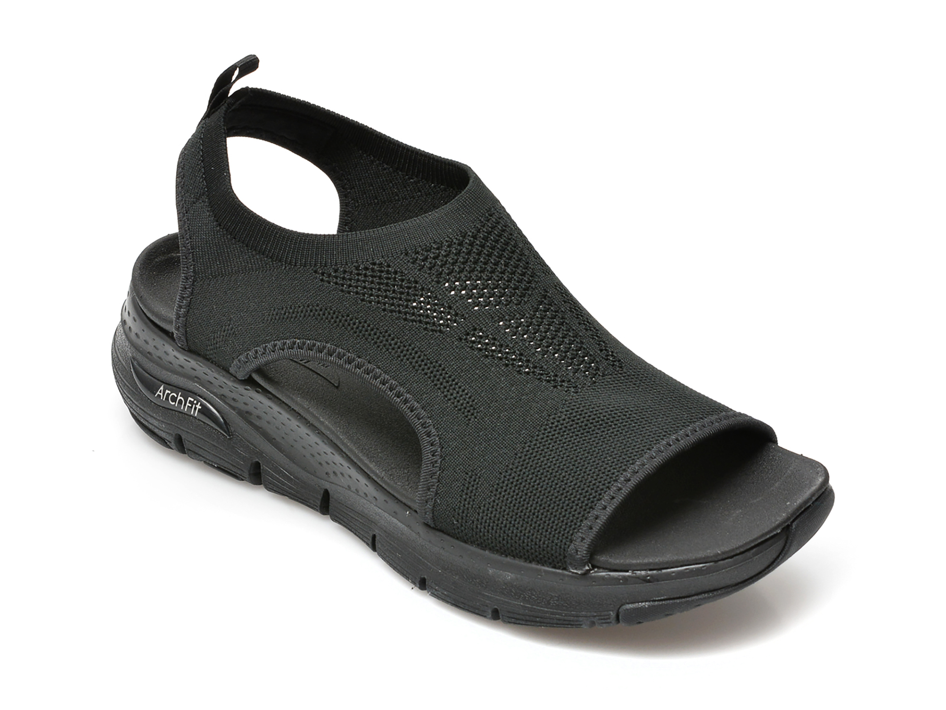 Sandale SKECHERS negre, ARCH FIT, din material textil otter.ro otter.ro