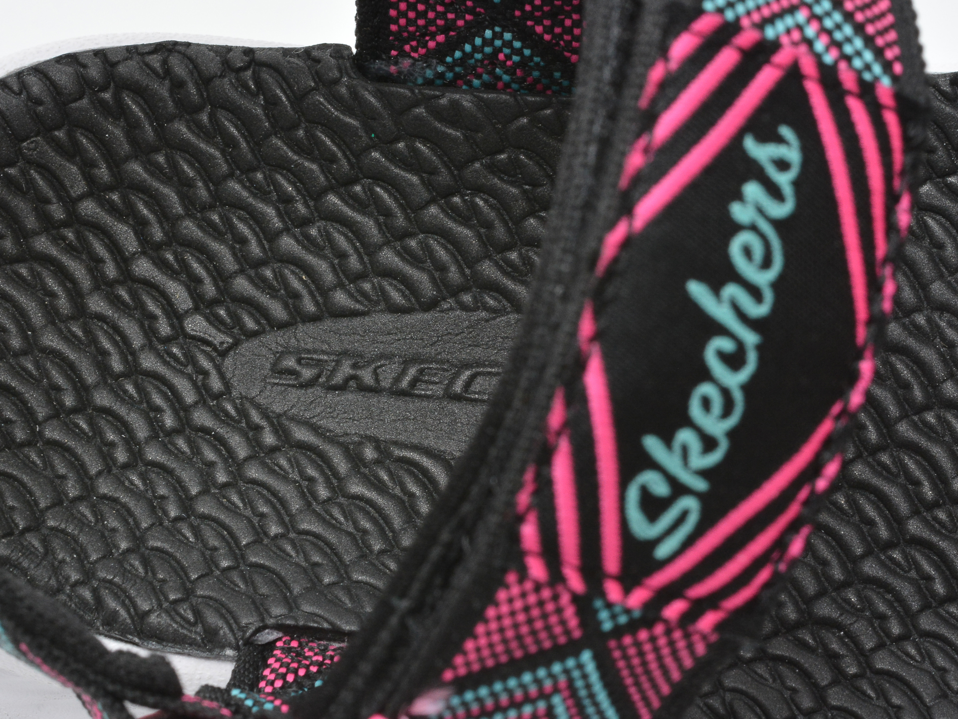 Sandale SKECHERS negre, C-Flex Sandal 2.0 Bohemian Beauty, din material textil - 3