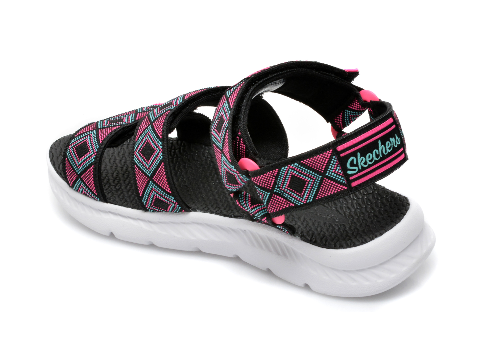 Sandale SKECHERS negre, C-Flex Sandal 2.0 Bohemian Beauty, din material textil - 7