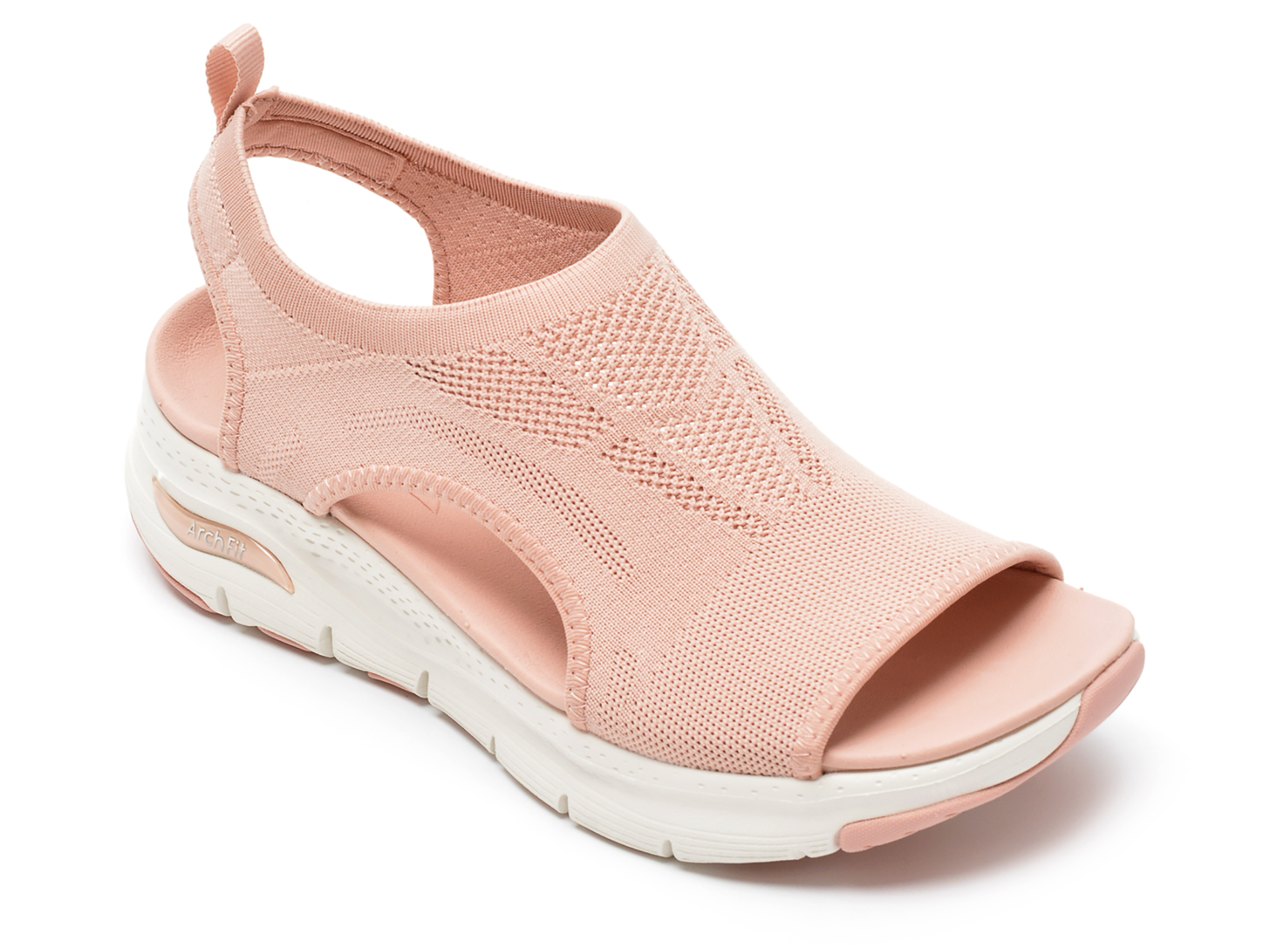 Sandale SKECHERS roz, ARCH FIT, din material textil otter.ro