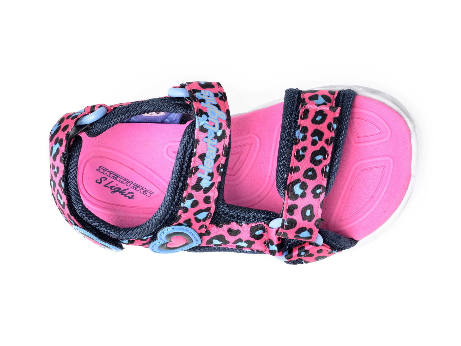 Sandale SKECHERS roz, Heart Lights Sandals Savvy Cat, din material textil - 6