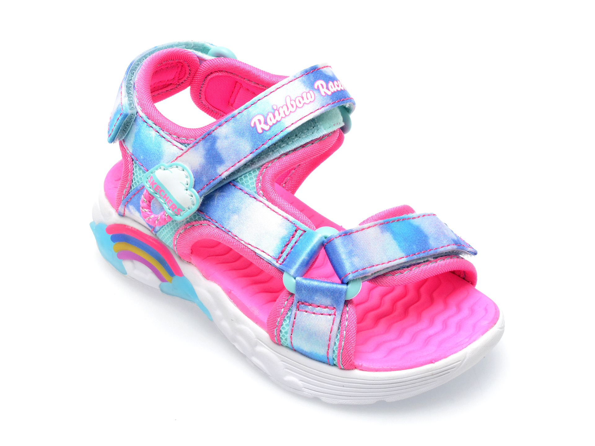 Sandale SKECHERS roz, RAINBOW RACER SANDALS, din material textil /copii/incaltaminte imagine super redus 2022
