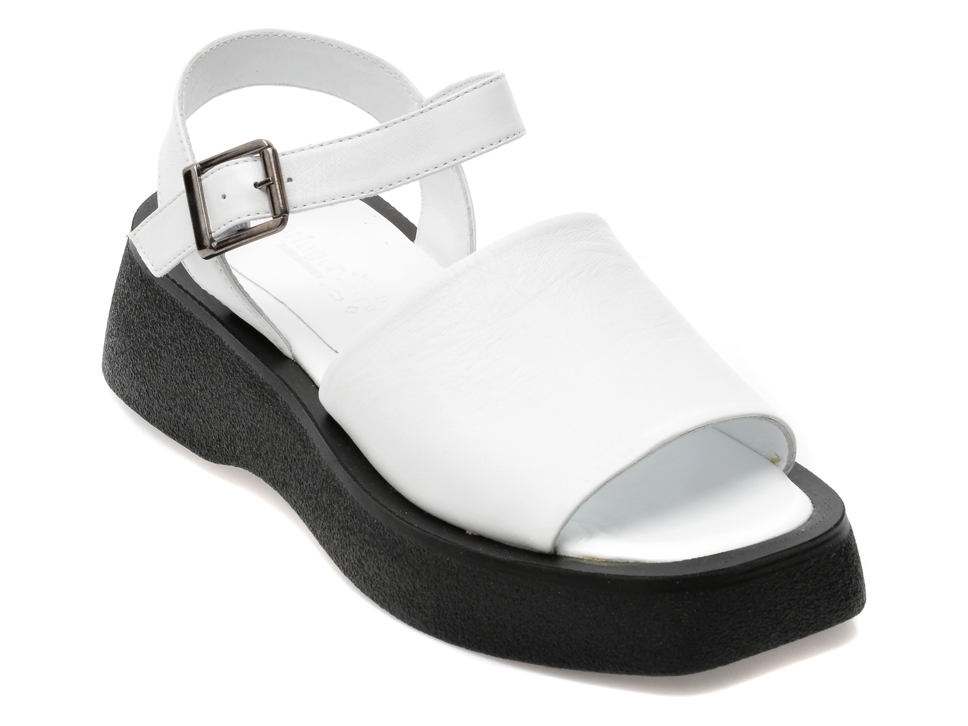 Sandale SPRINGER albe, 30062, din piele naturala /femei/sandale imagine noua
