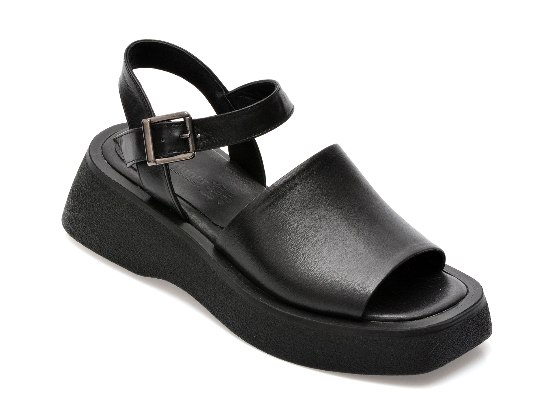 Sandale SPRINGER negre, 30062, din piele naturala /femei/sandale imagine noua
