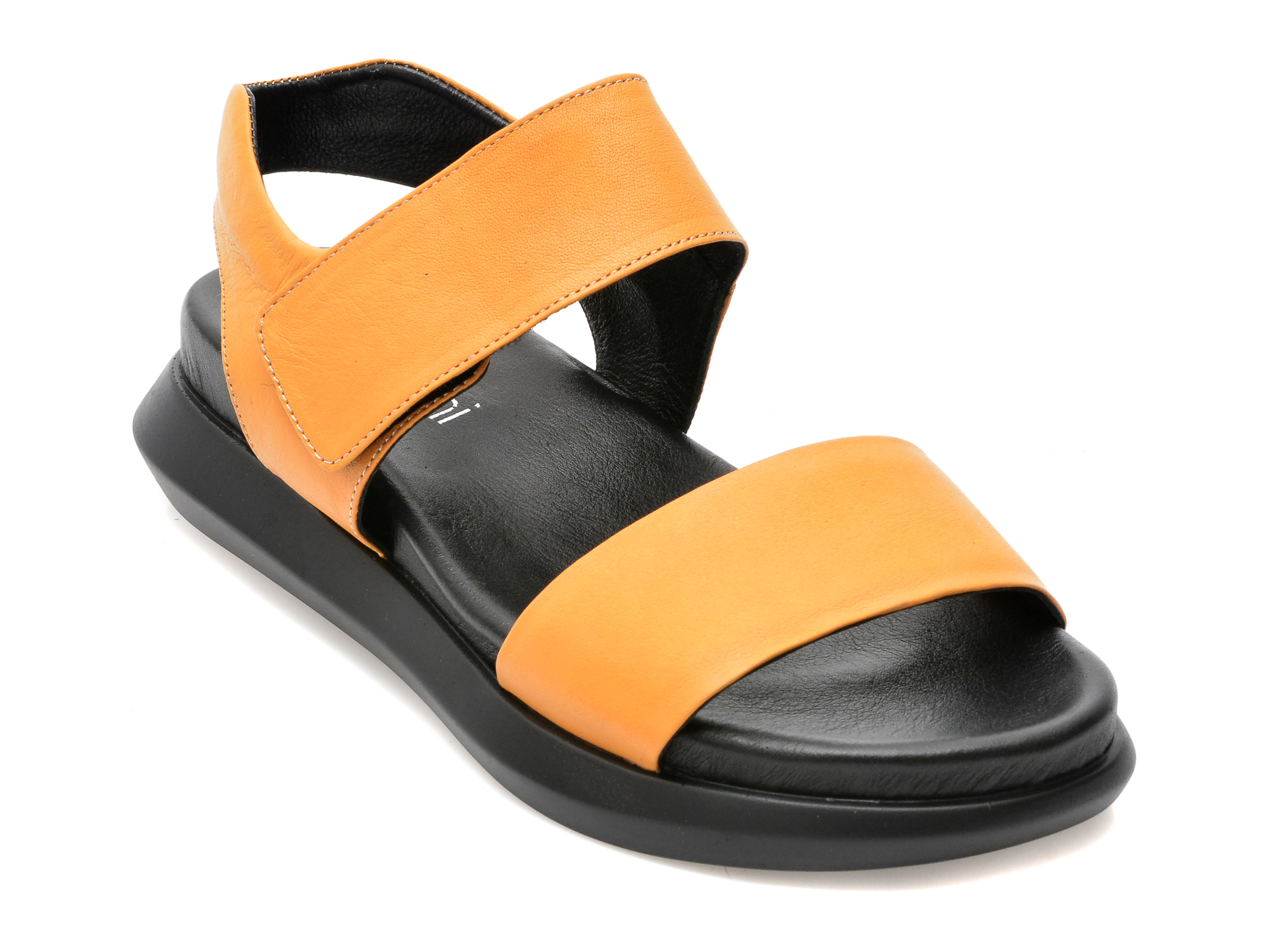 Sandale SPRINGER portocalii, 30022, din piele naturala /femei/sandale imagine noua