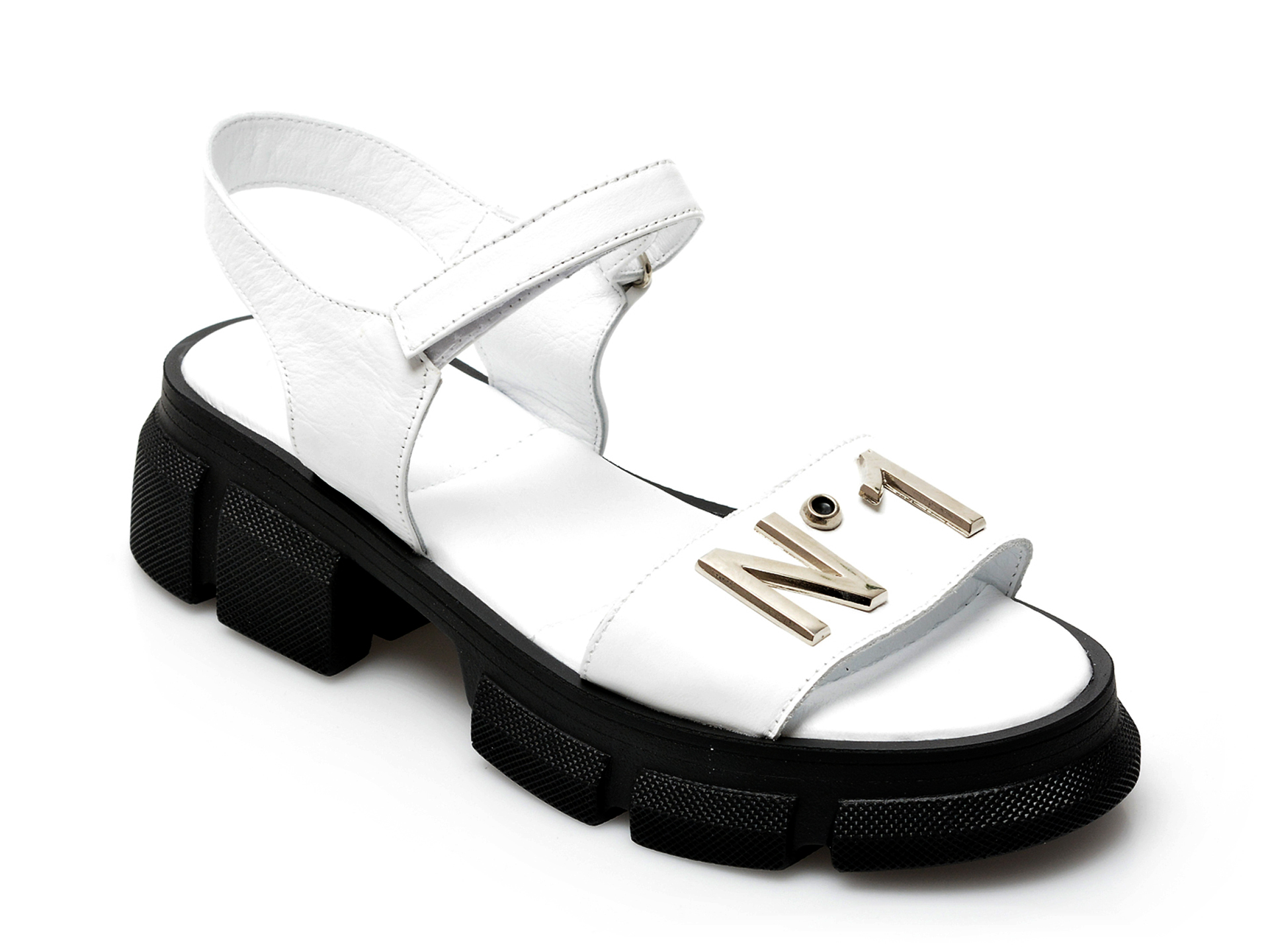 Sandale SSCLUB albe, 21514, din piele naturala /femei/sandale