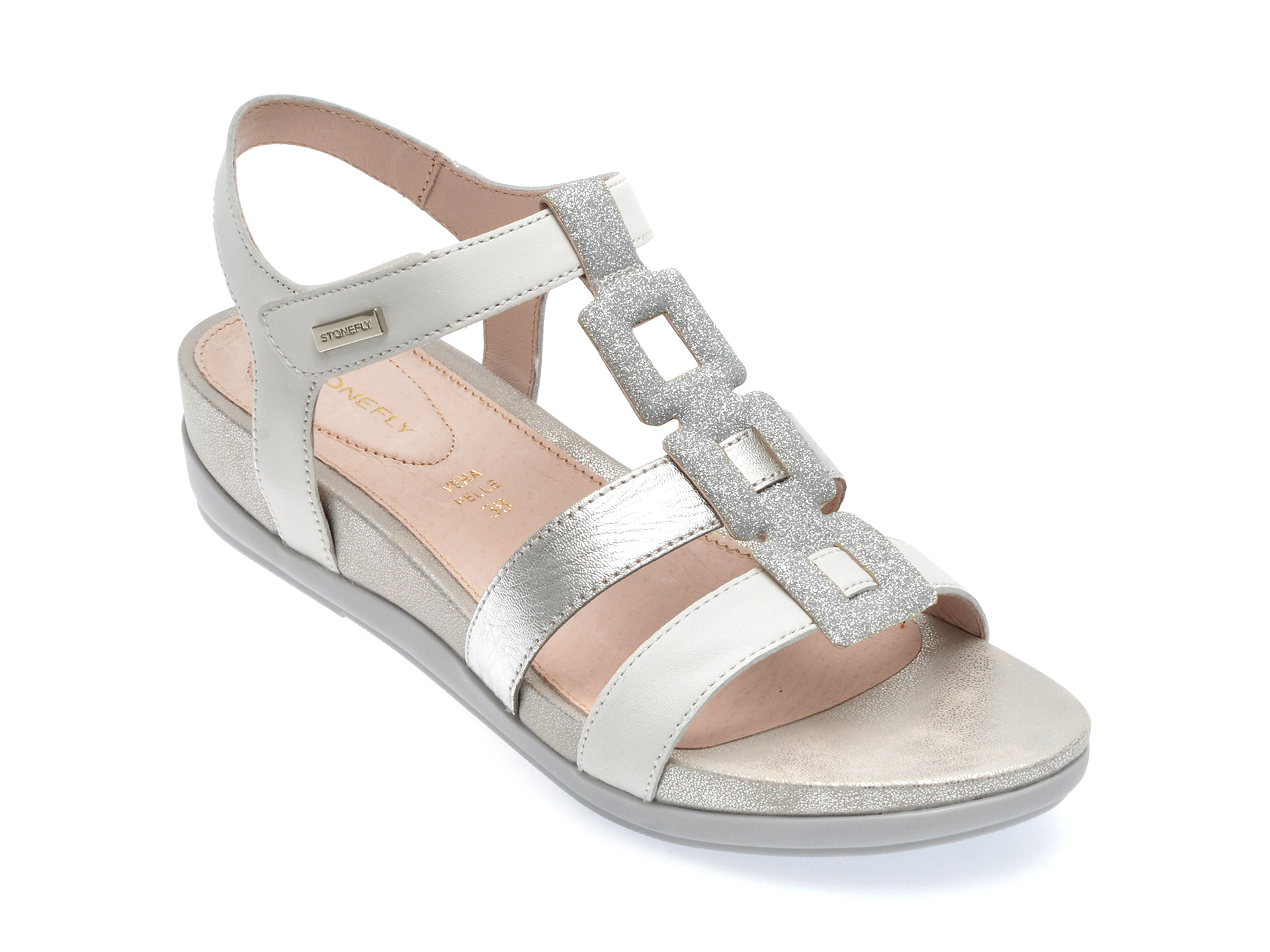 Sandale STONEFLY albe, EVE24, din piele naturala /femei/sandale imagine super redus 2022