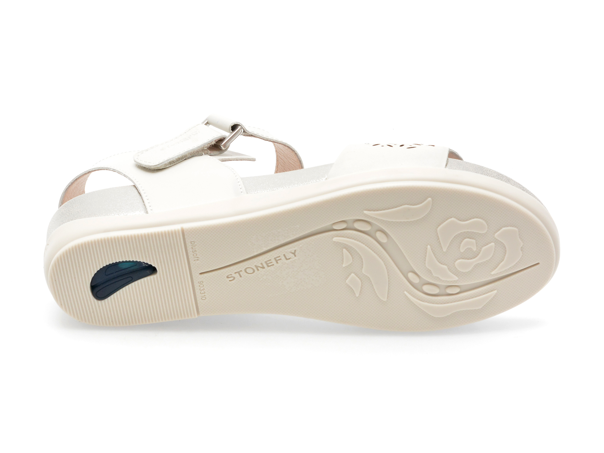 Sandale STONEFLY albe, EVE27, din piele naturala