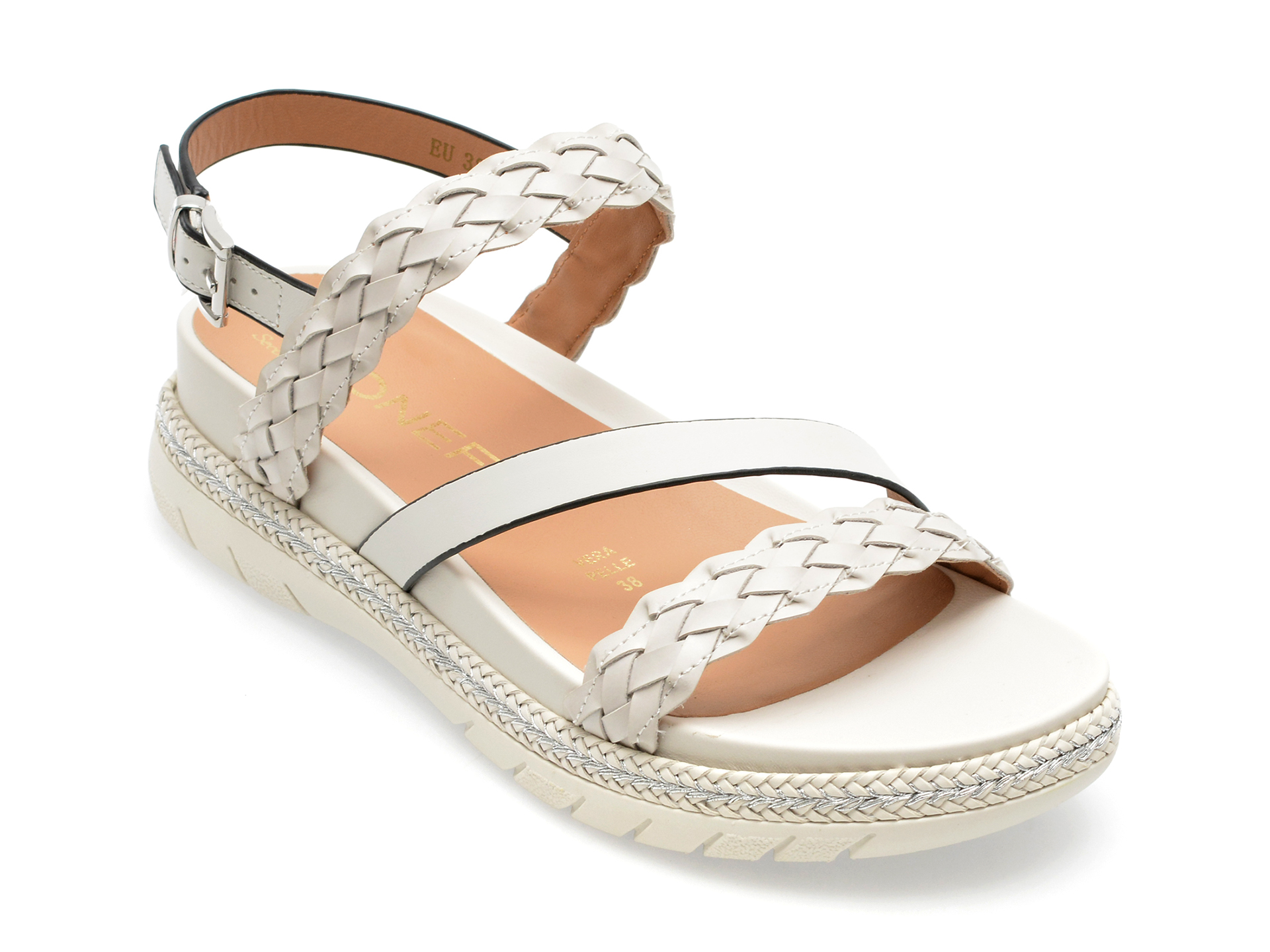 Sandale STONEFLY albe, KERRIE2, din piele naturala /femei/sandale