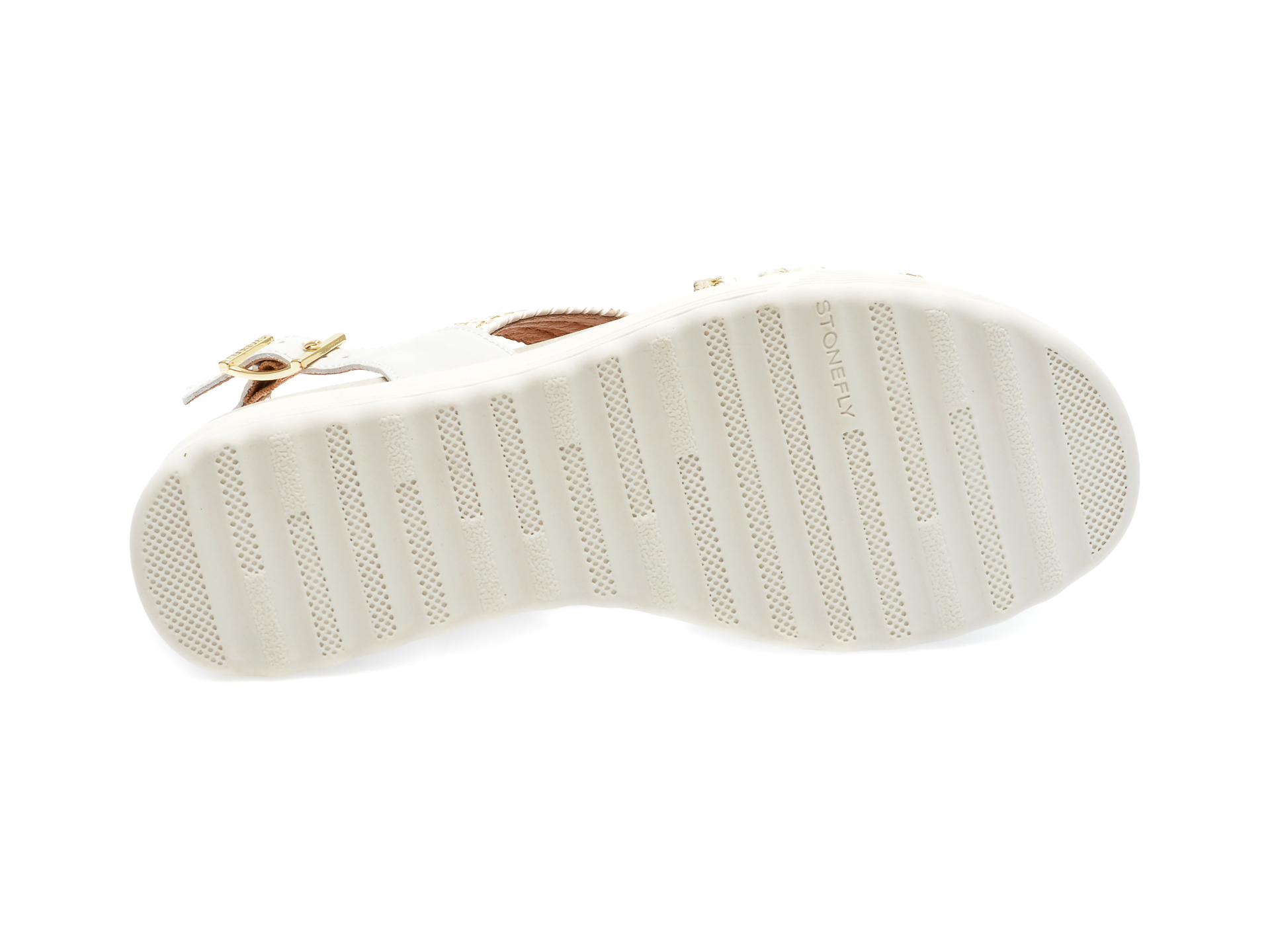 Sandale STONEFLY albe, PARKY17, din piele naturala