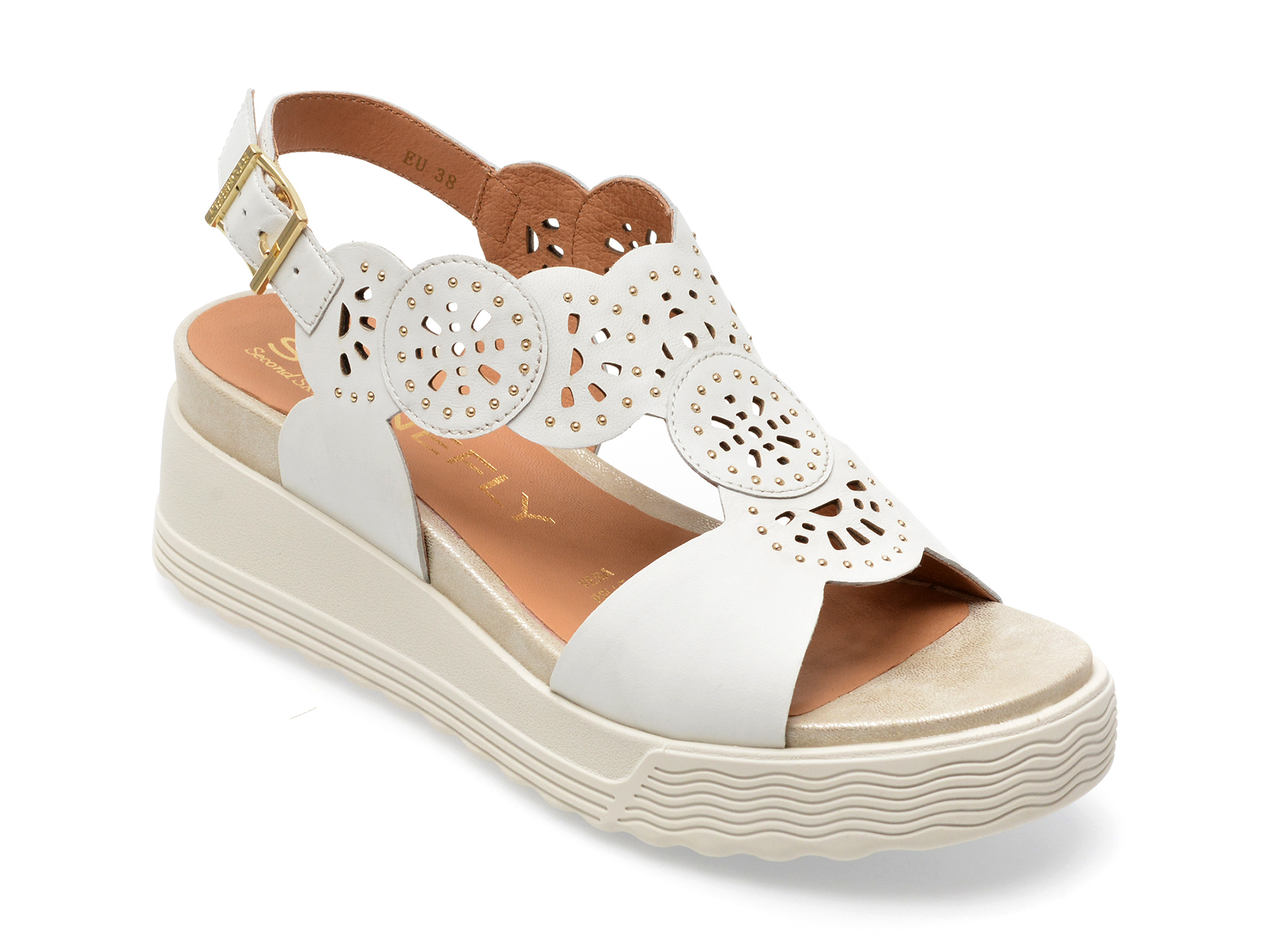 Sandale STONEFLY albe, PARKY21, din piele naturala /femei/sandale
