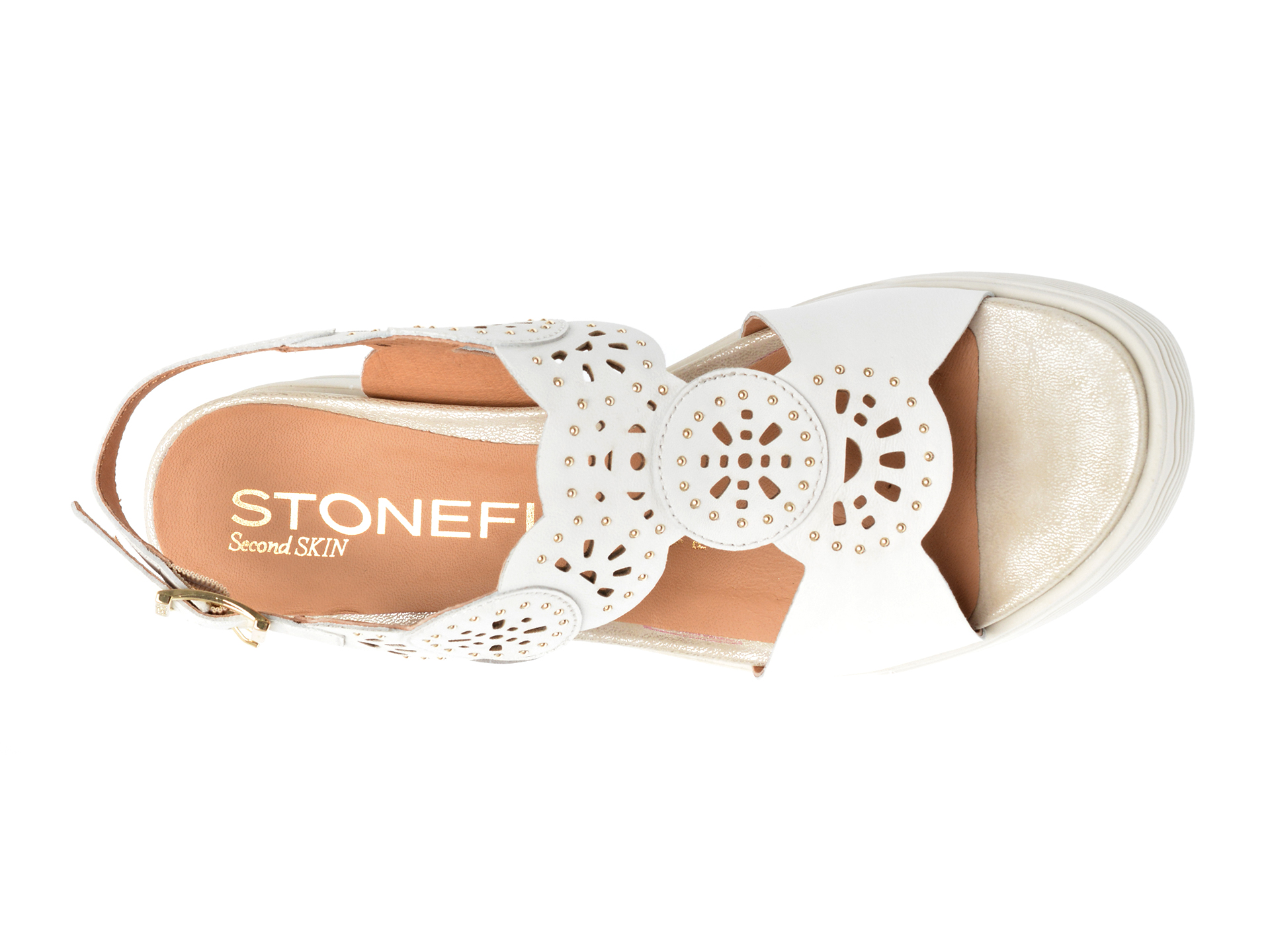 Poze Sandale STONEFLY albe, PARKY21, din piele naturala otter.ro