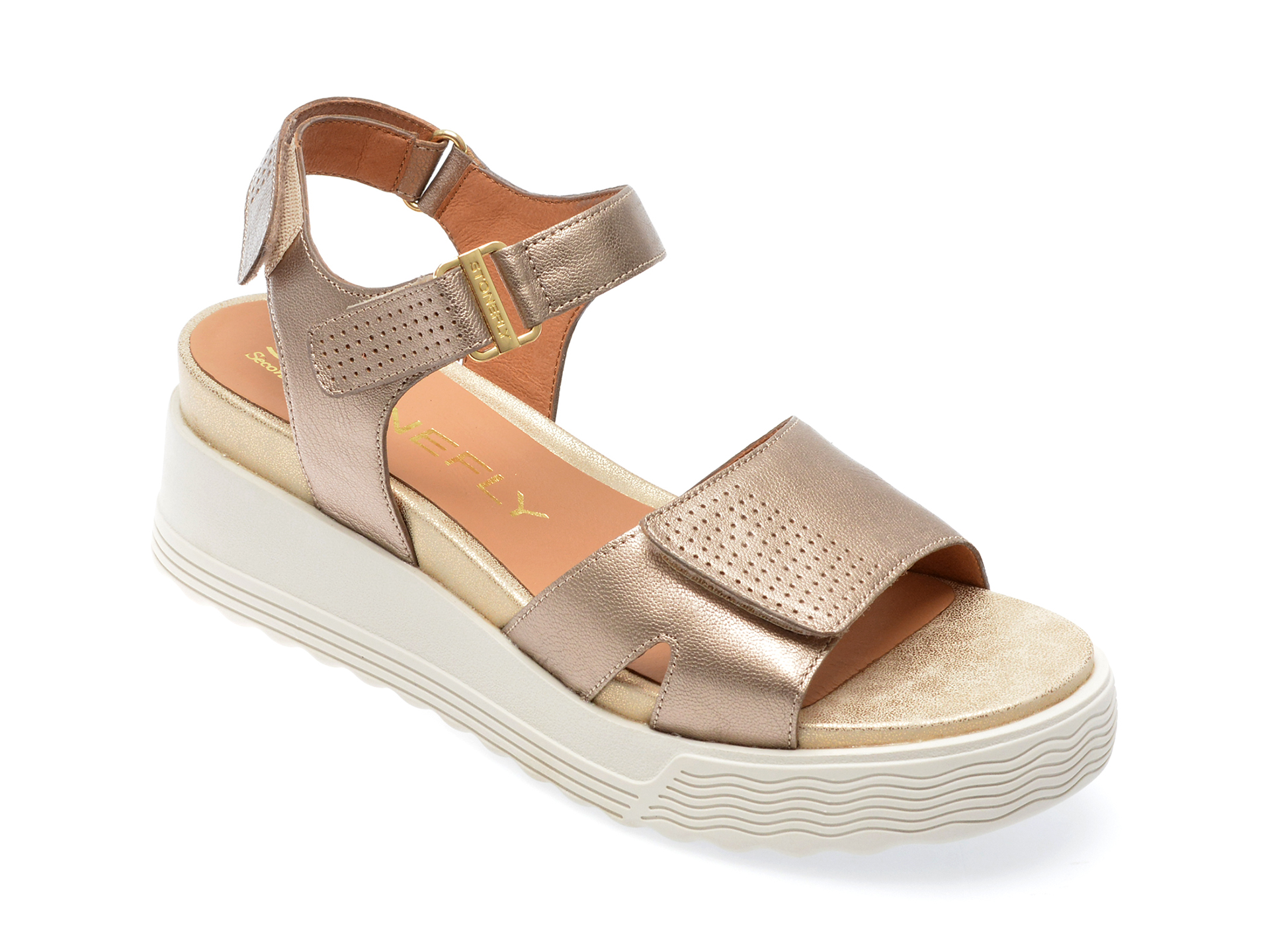 Sandale STONEFLY bronz, PARKY15, din piele naturala /femei/sandale imagine noua