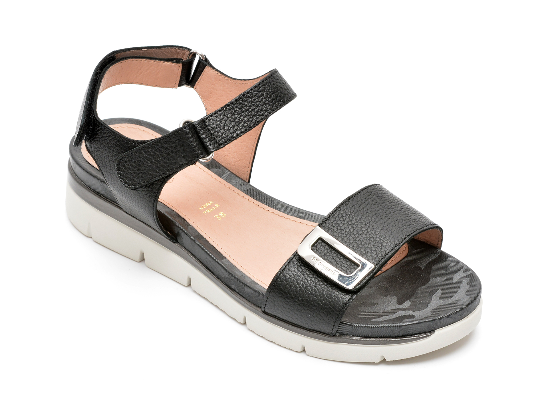 Sandale STONEFLY negre, ELODY19, din piele naturala /femei/sandale imagine noua